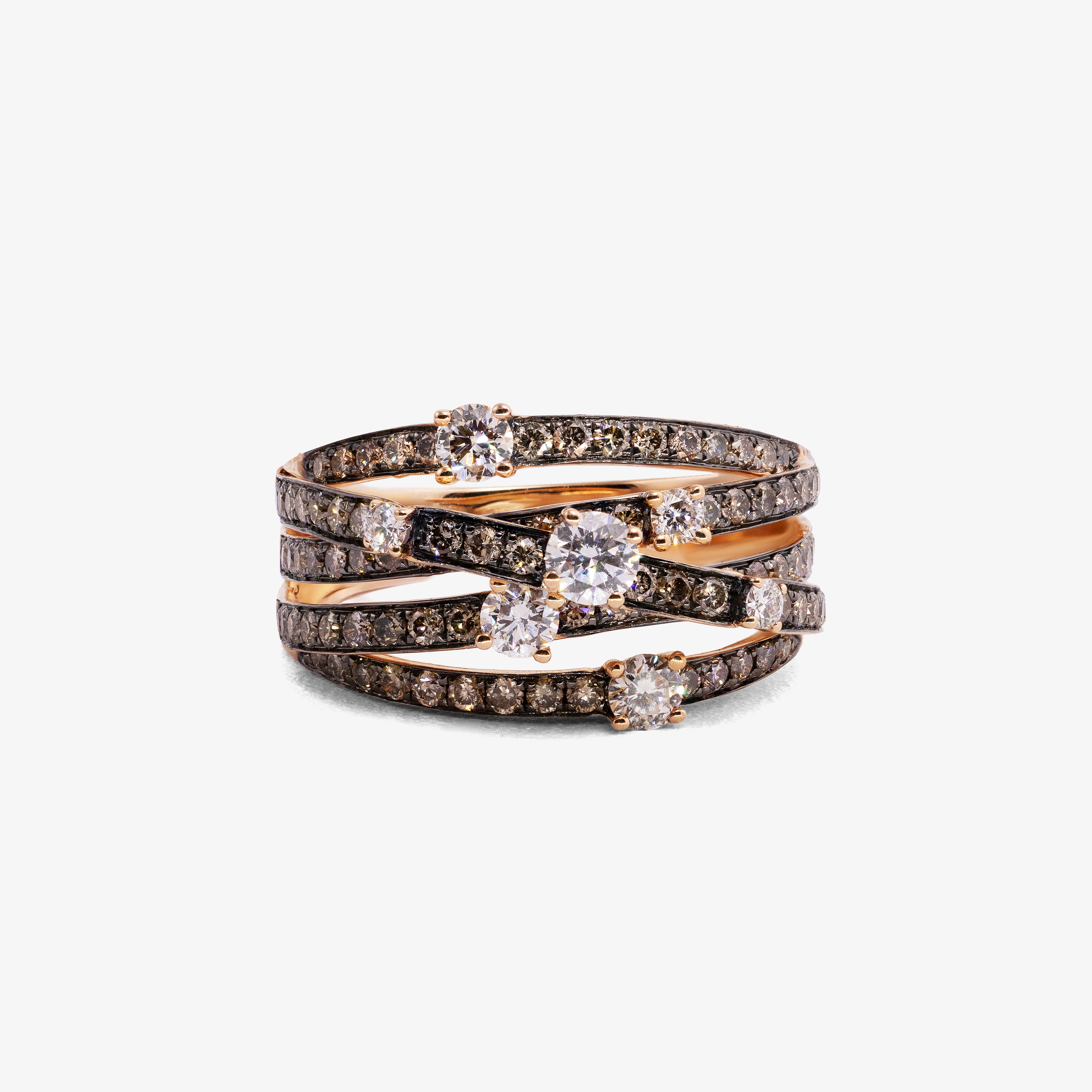 Inel aur 18k cu diamante brown 0.97 ct