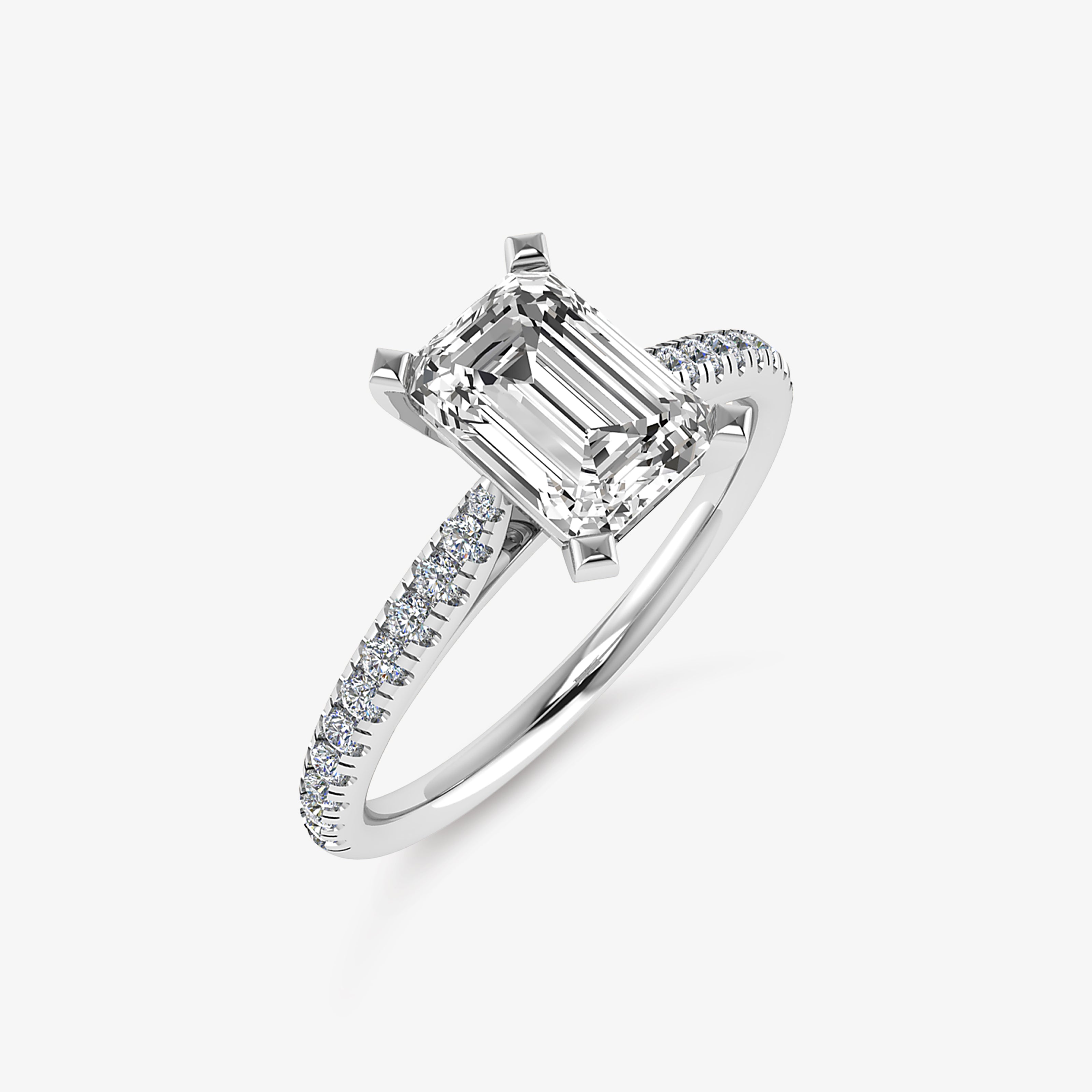 Inel de logodna cu diamant emerald cut 0.70 ct - certificat GIA