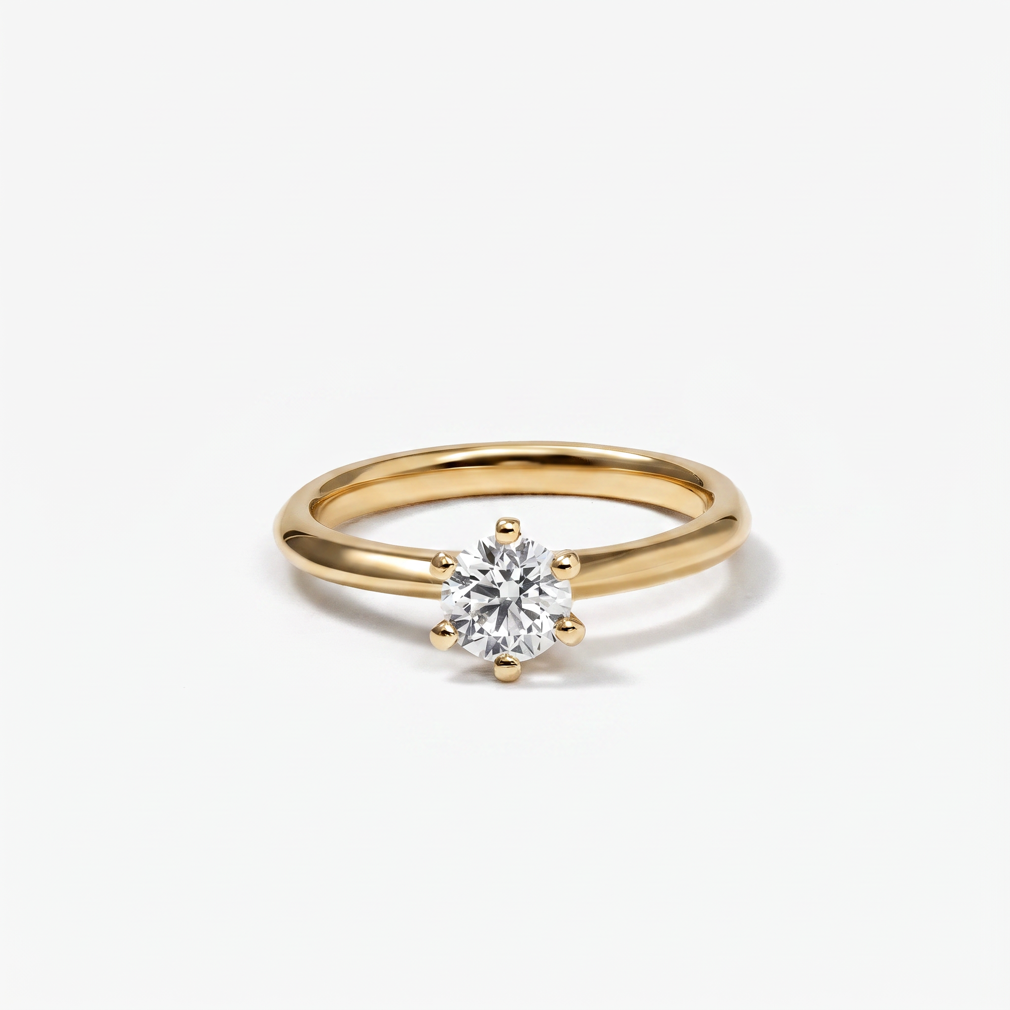 Inel de Logodnă Aur Galben 18k, Diamant Natural Rotund Briliant 0.50 CT - I, SI1 Certificat GIA
