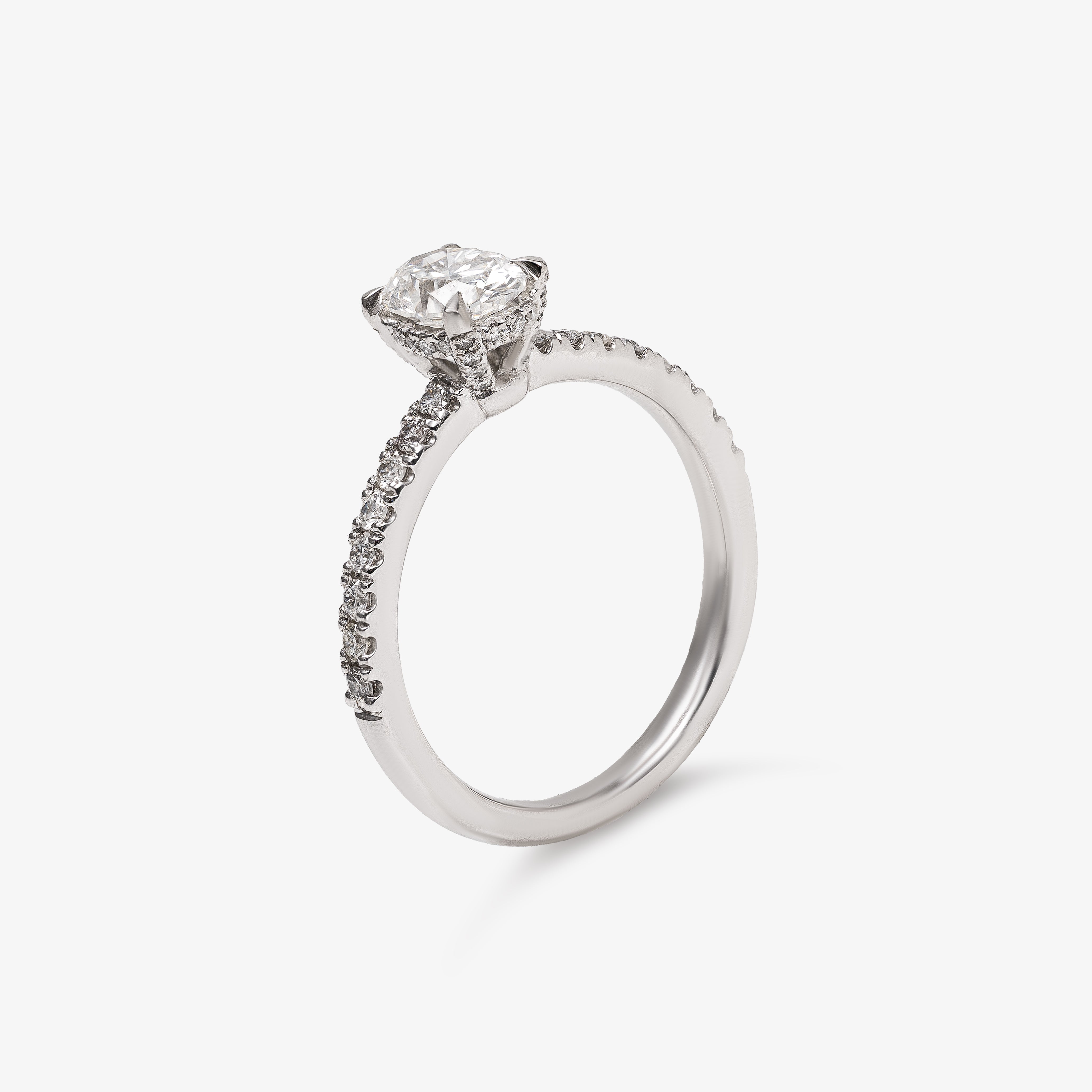 Inel de logodna din platina cu diamant oval 0.71 ct - Certificat GIA