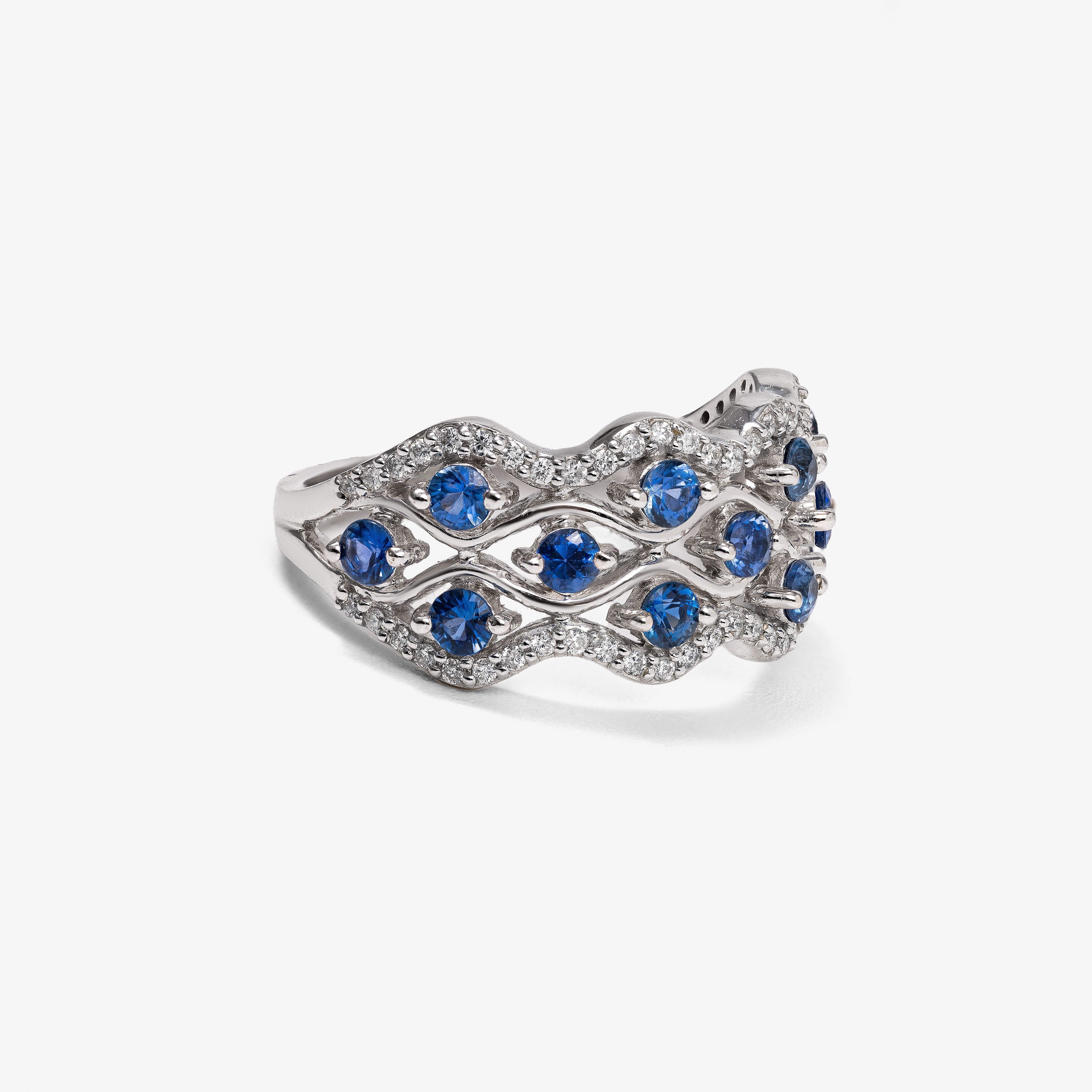 Inel aur 18k cu safire 1.06 ct si diamante