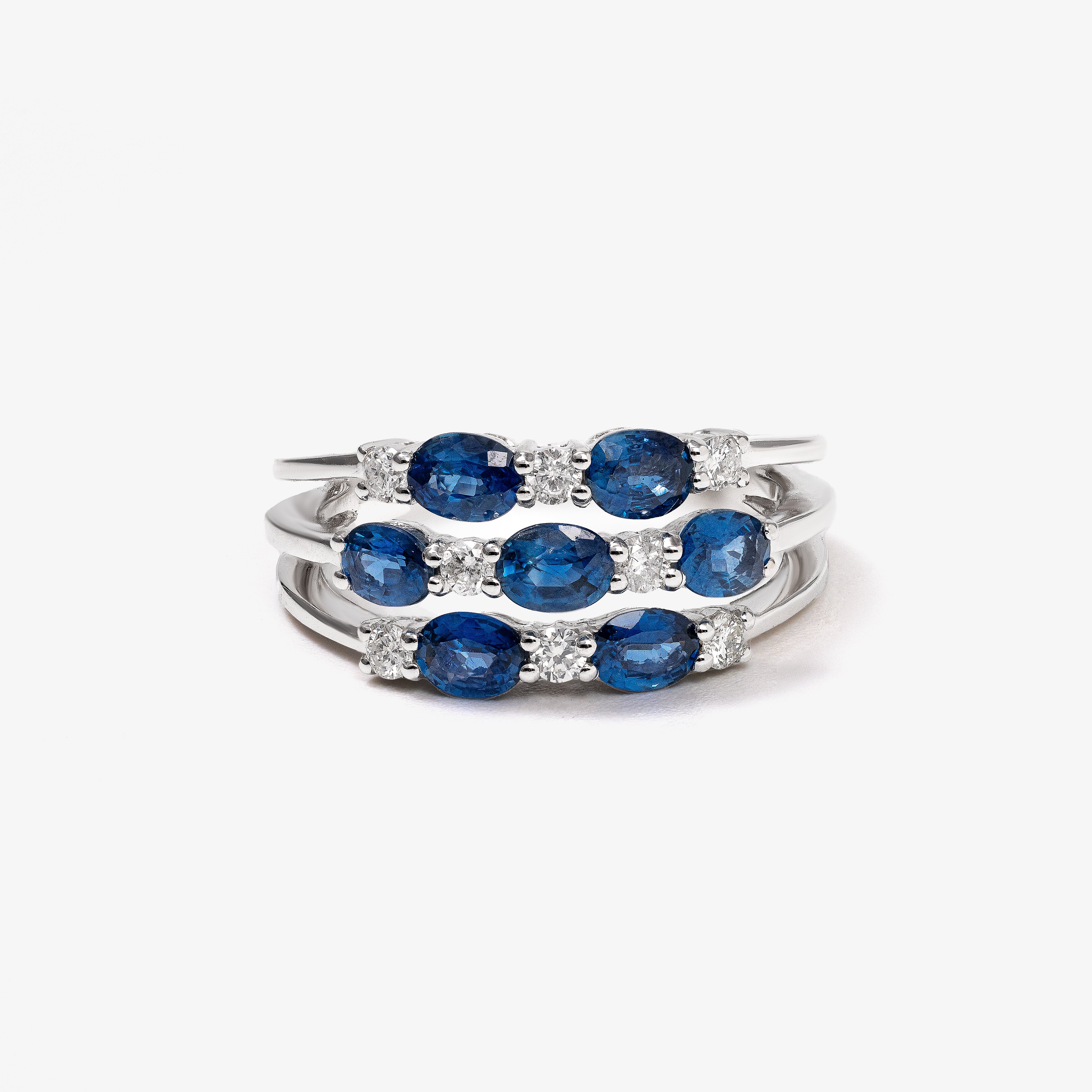 Inel aur 18k cu safire 1.56ct si diamante