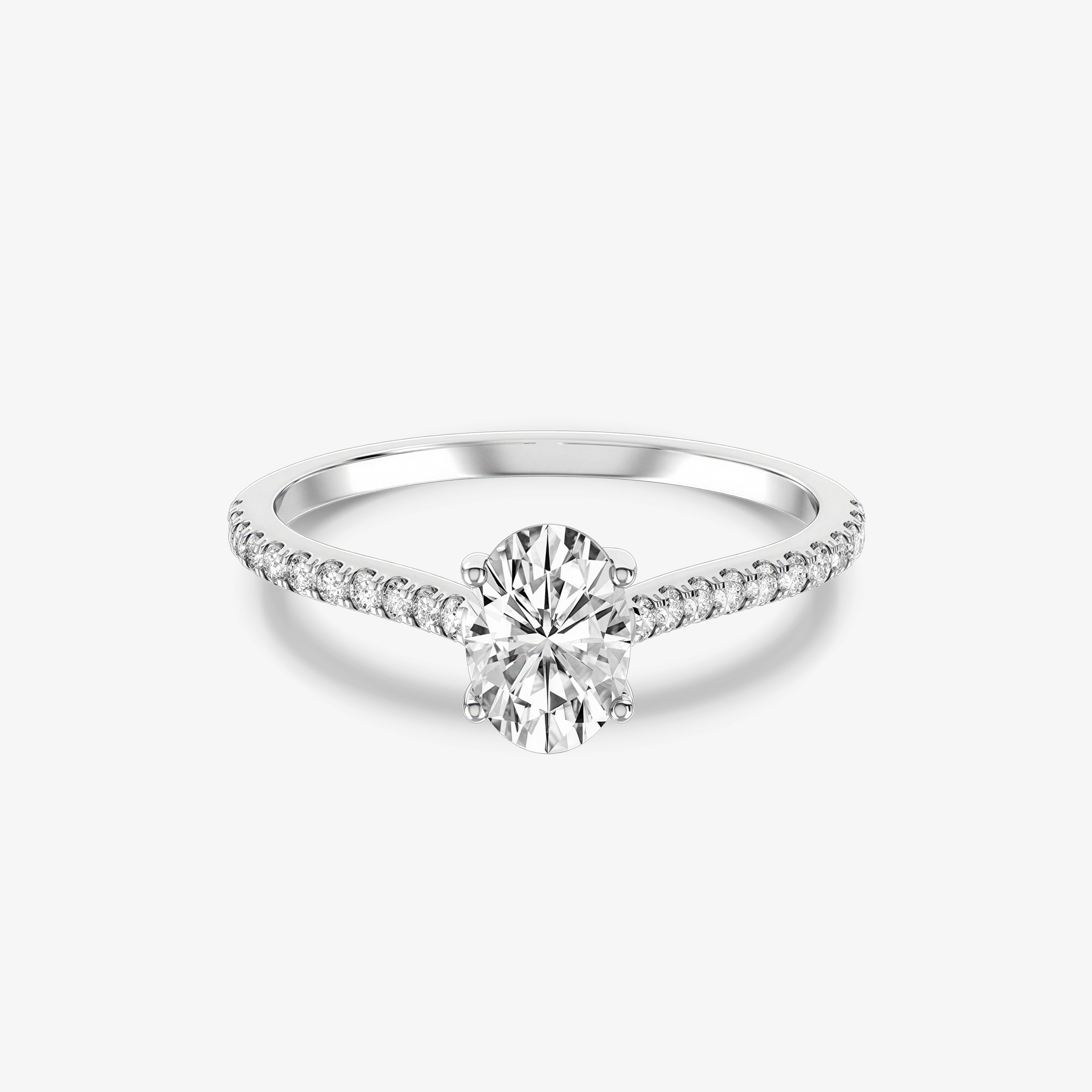 Inel de logodna Tulip din Aur 18k cu diamant oval 0.76 ct - Certificat GIA