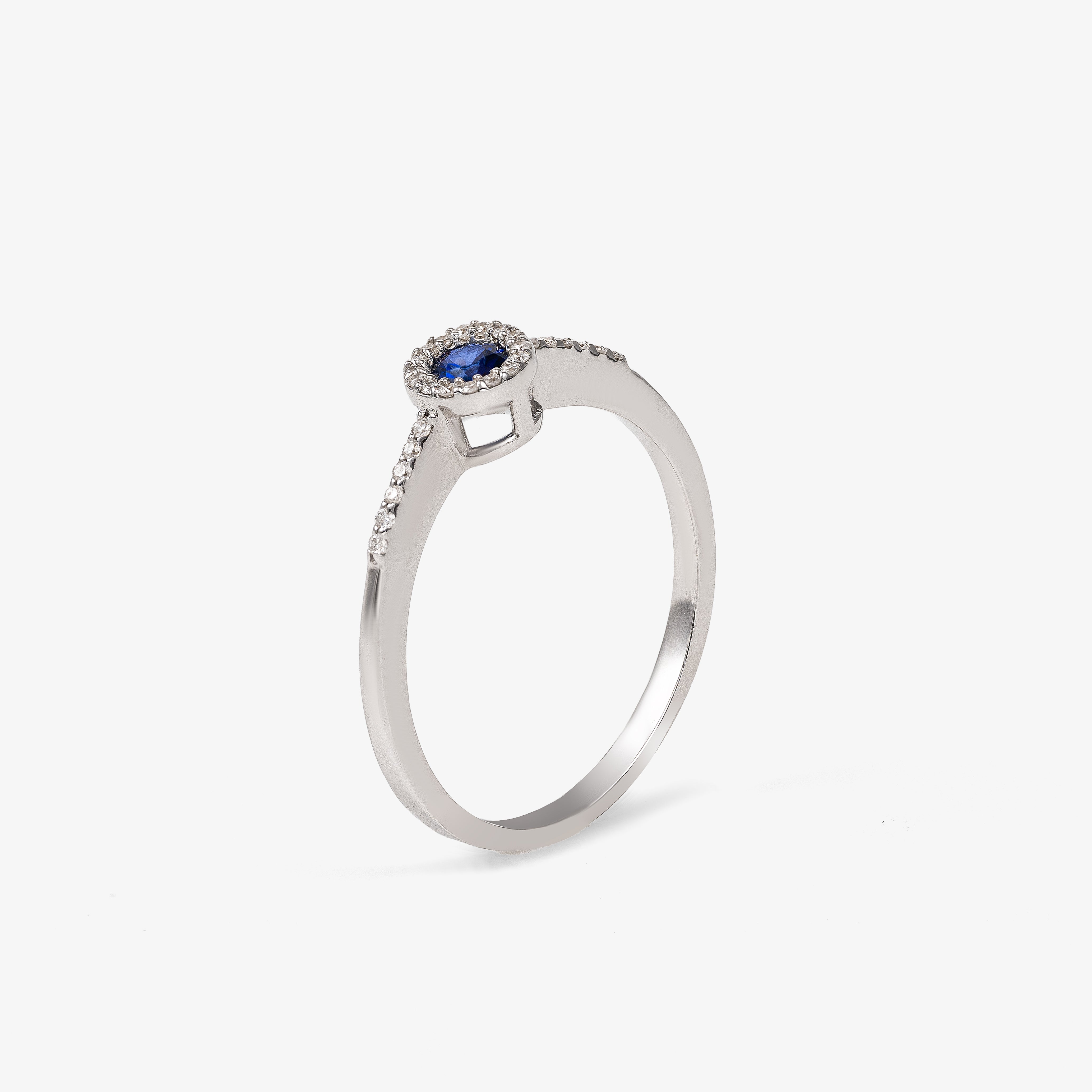 Inel aur 18k cu safir 0.15 ct si diamante 0.07 ct