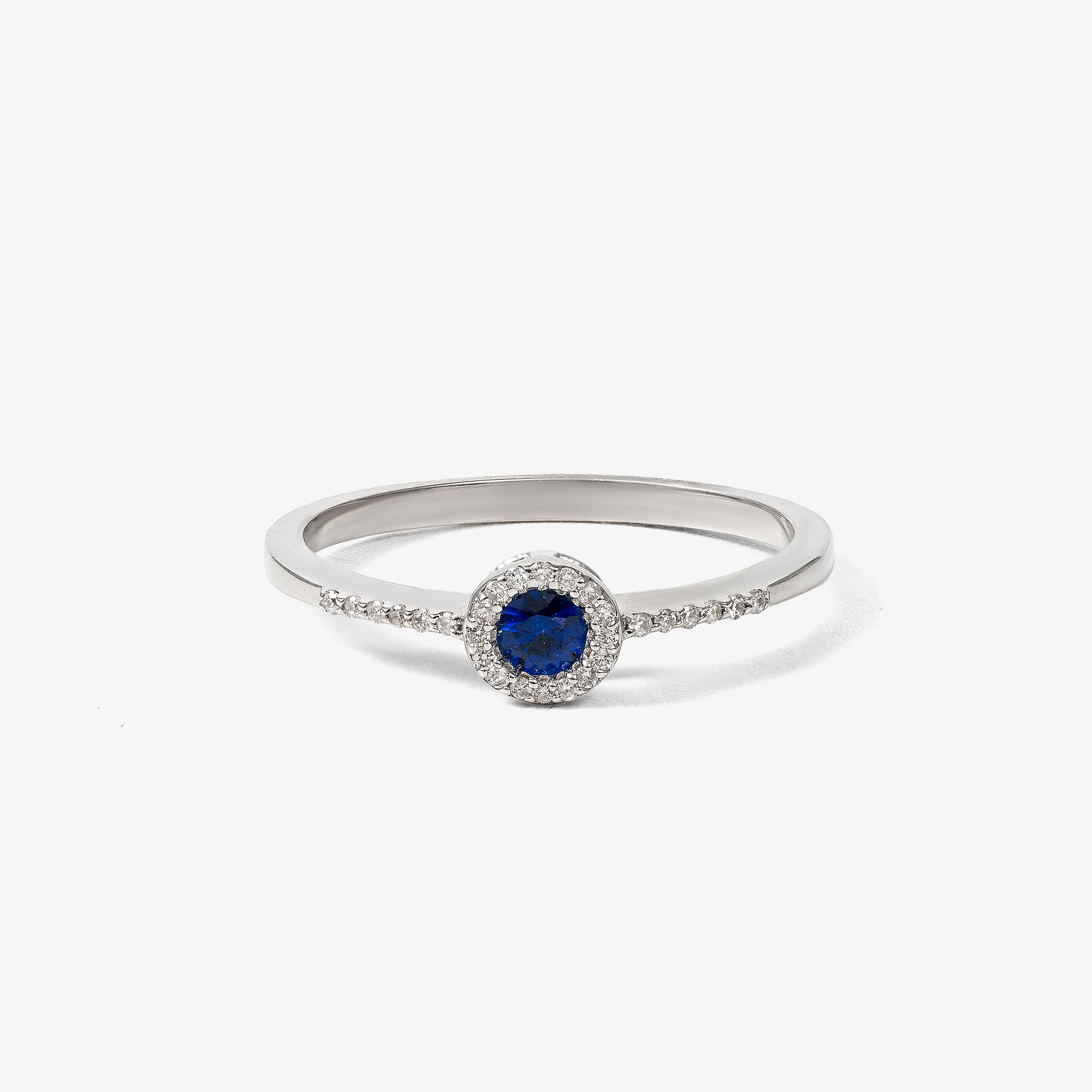 Inel aur 18k cu safir 0.15 ct si diamante 0.07 ct