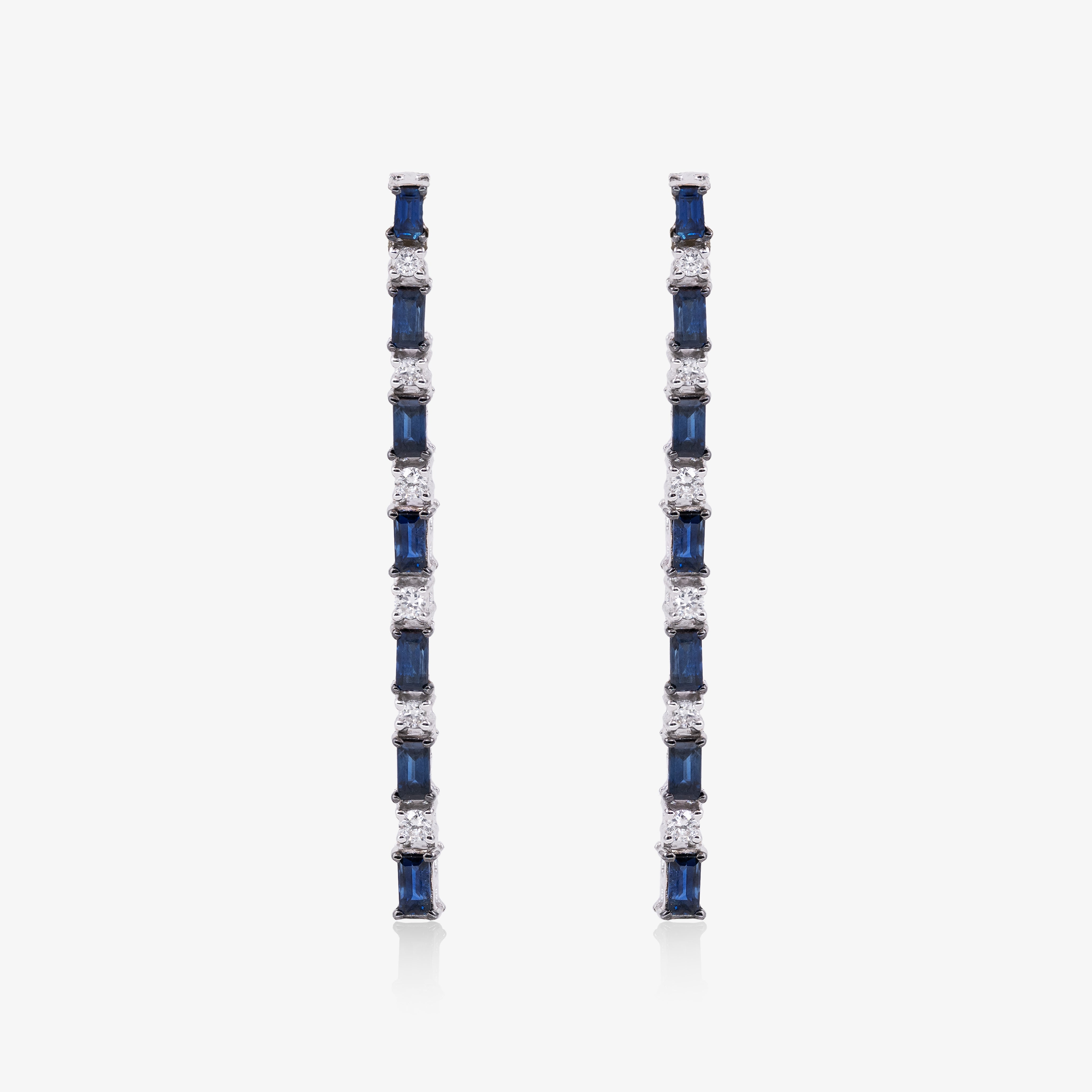 Cercei aur 18k cu safire 1.56 ct si diamante 0.29 ct