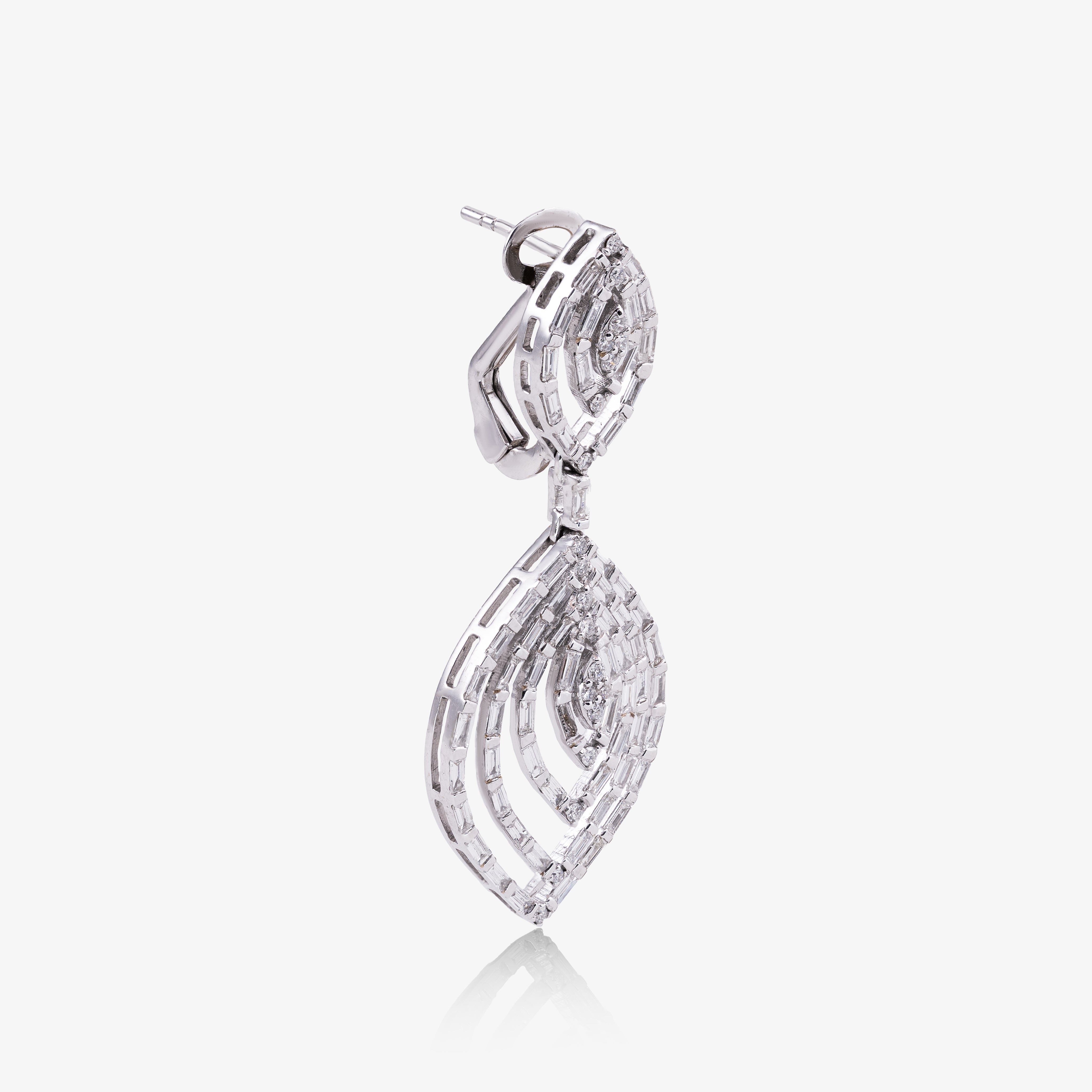 Cercei aur 18k cu diamante 2.40 ct