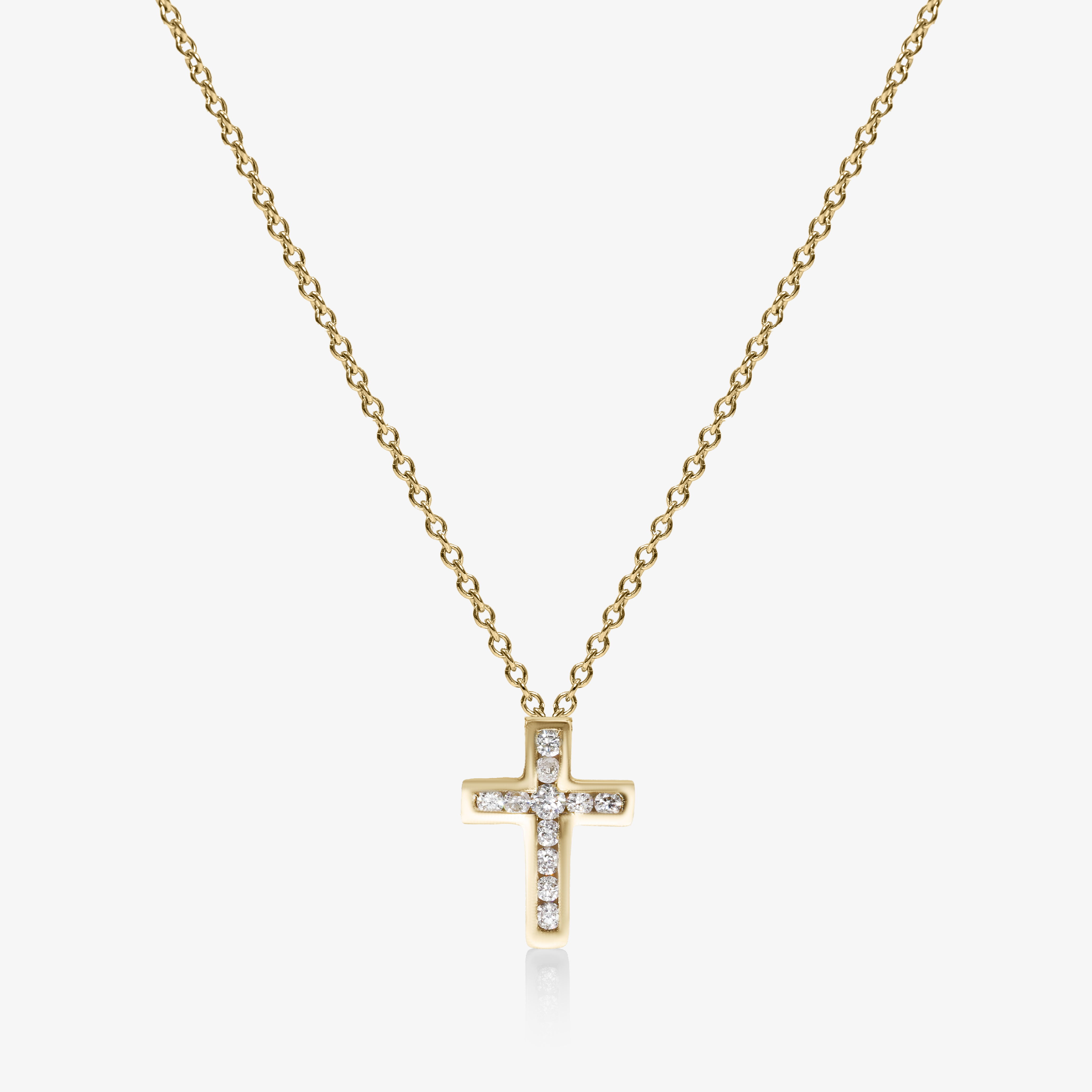 Colier cruce aur 18k cu diamante 0.09 ct