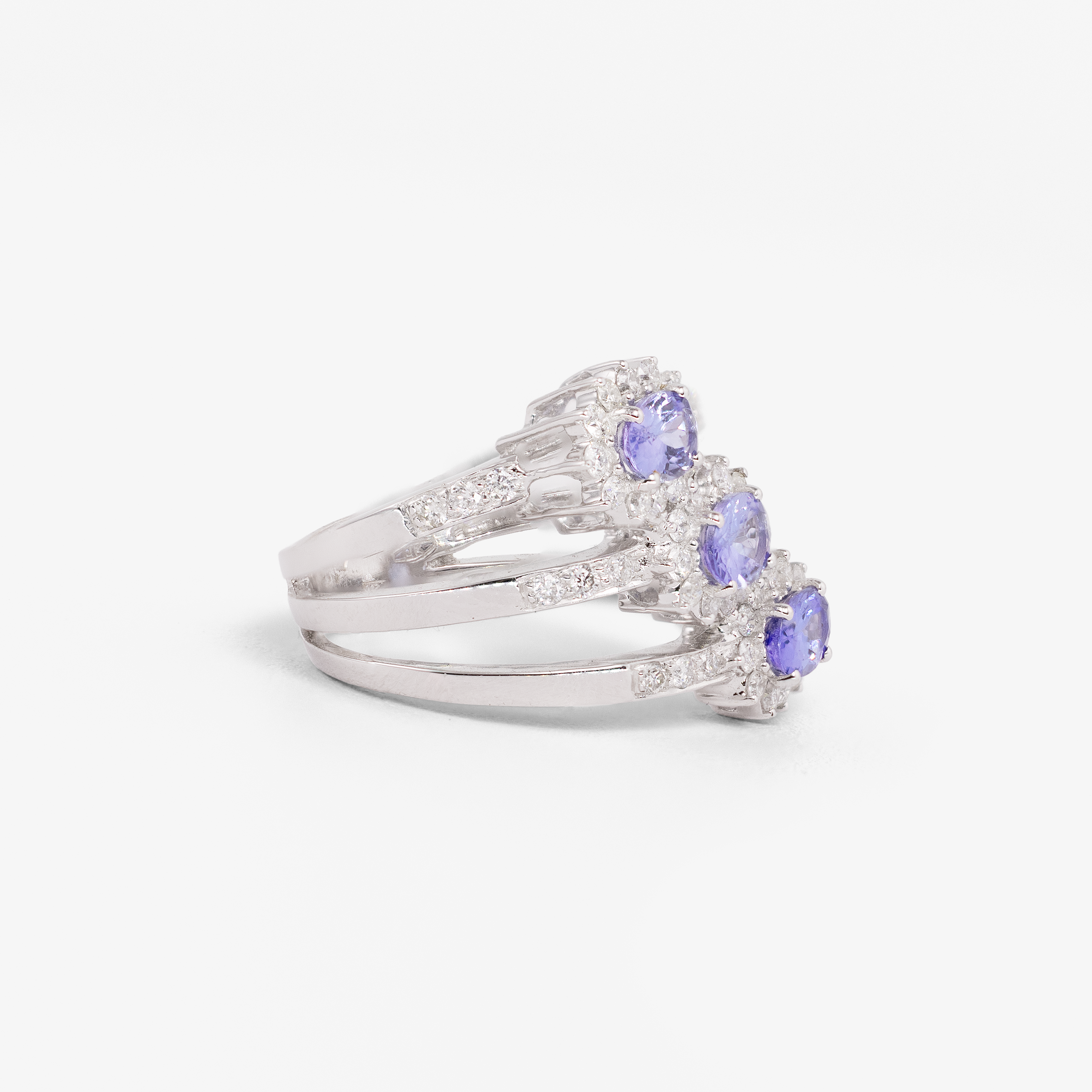 Inel aur 18k cu tanzanite 1.36 ct si diamante 0.90 ct
