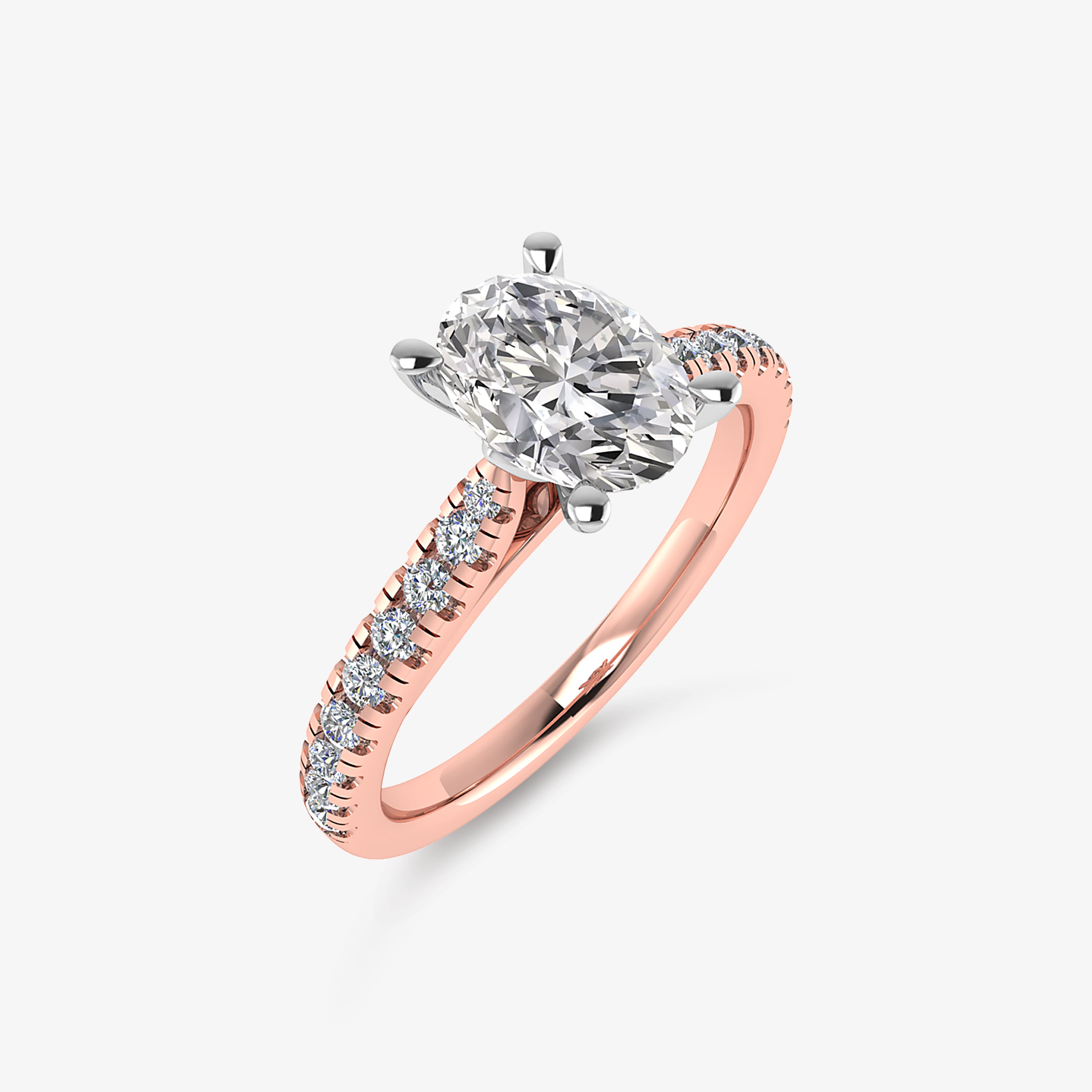 Inel logodna din platina cu Diamant Central Oval 0.70 ct - certificat GIA