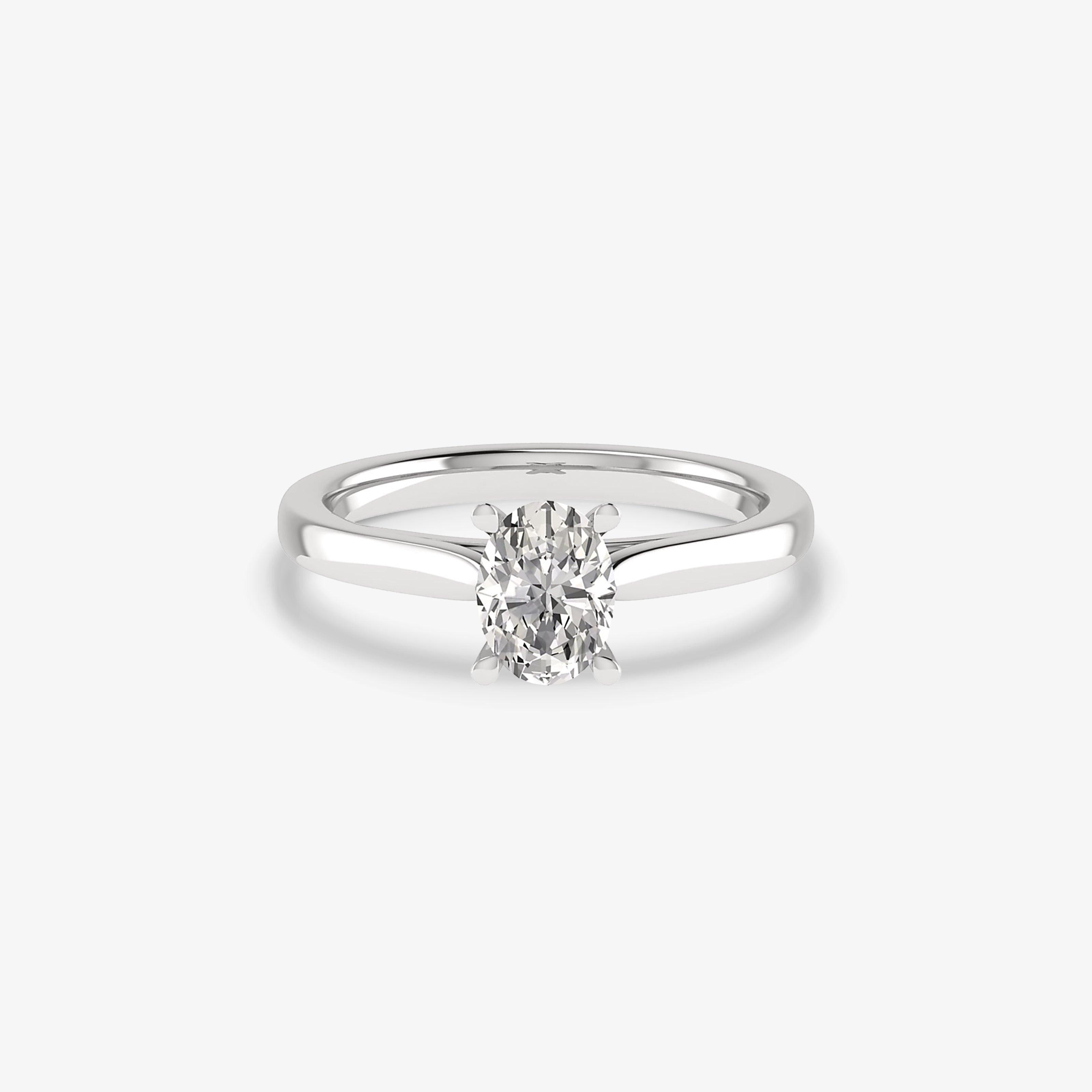 Inel de Logodnă Solitaire Platină, Diamant Natural Oval 0.83 CT - G, VVS2, Certificat GIA
