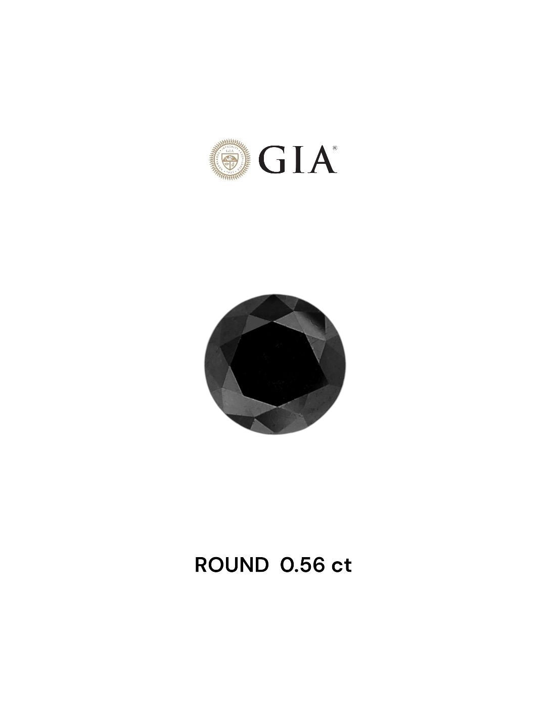 0.56ct Round Natural Diamond (Colour Fancy Black, Clarity VVS2, Cut EX, GIA Certified)