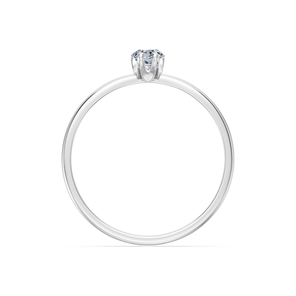 Inel de Logodnă Solitaire din Aur, Diamant Pear 0,30 CT