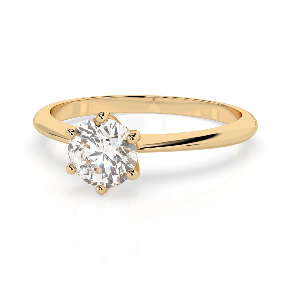 Inel de Logodnă Solitaire din Aur, Diamant Rotund Briliant 0,50 CT