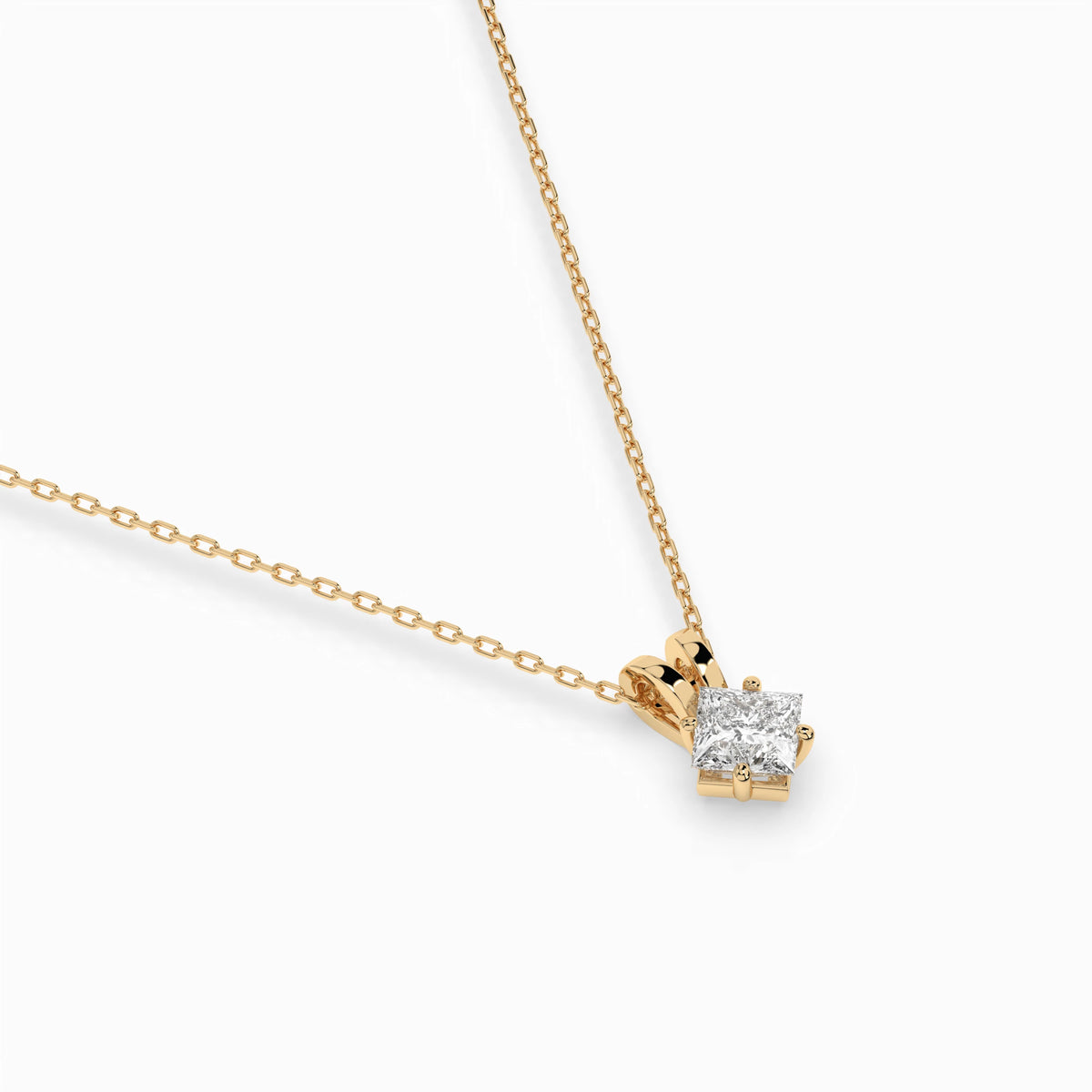 Colier din Aur cu Diamant, Forma Princess, 0,30 CT