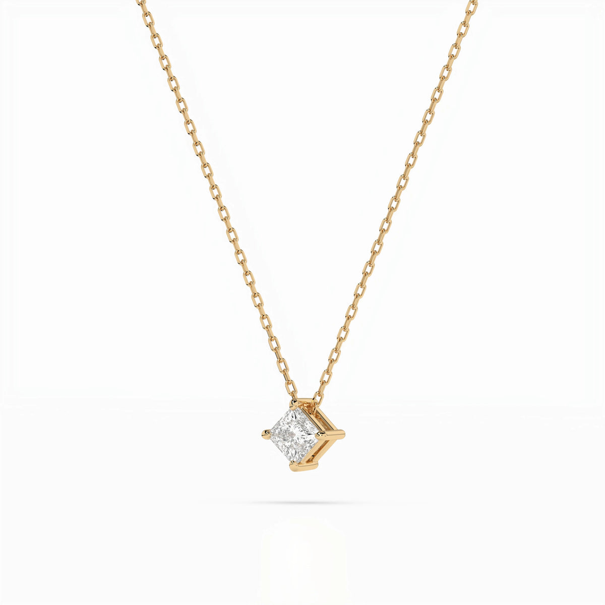 Colier din Aur cu Diamant, Forma Princess, 0,17 CT