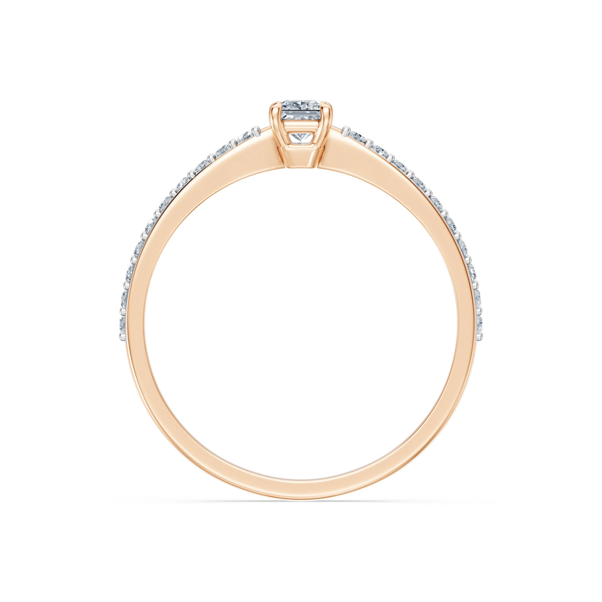 Inel de Logodnă Solitaire din Aur, Diamant Princess 0,17 CT