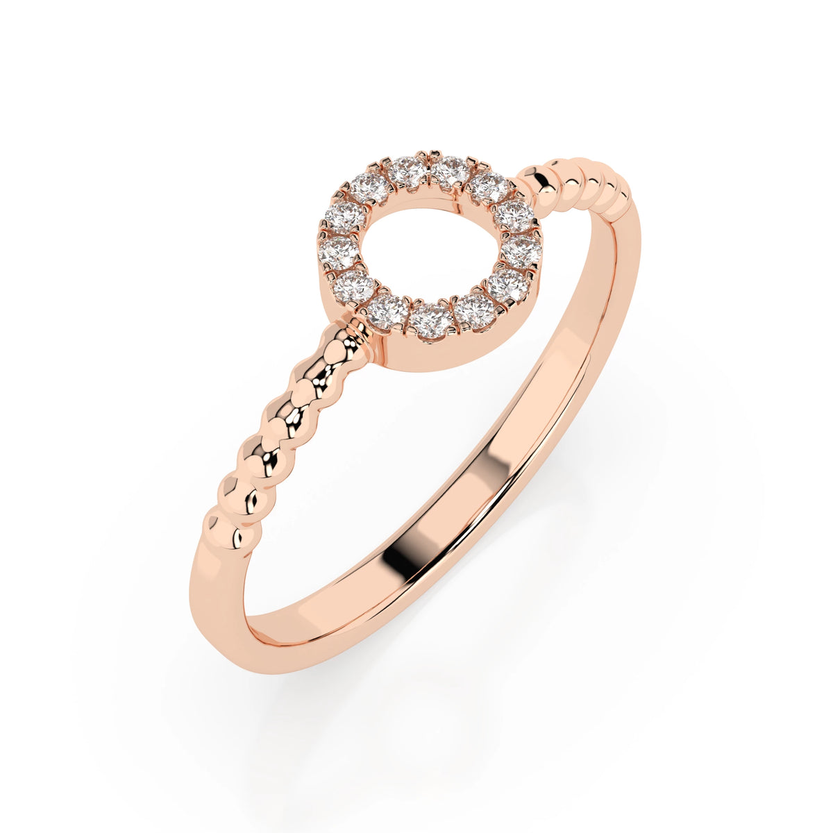 Inel din Aur cu Diamante, Forma Rotund Briliant, 0,08 CT