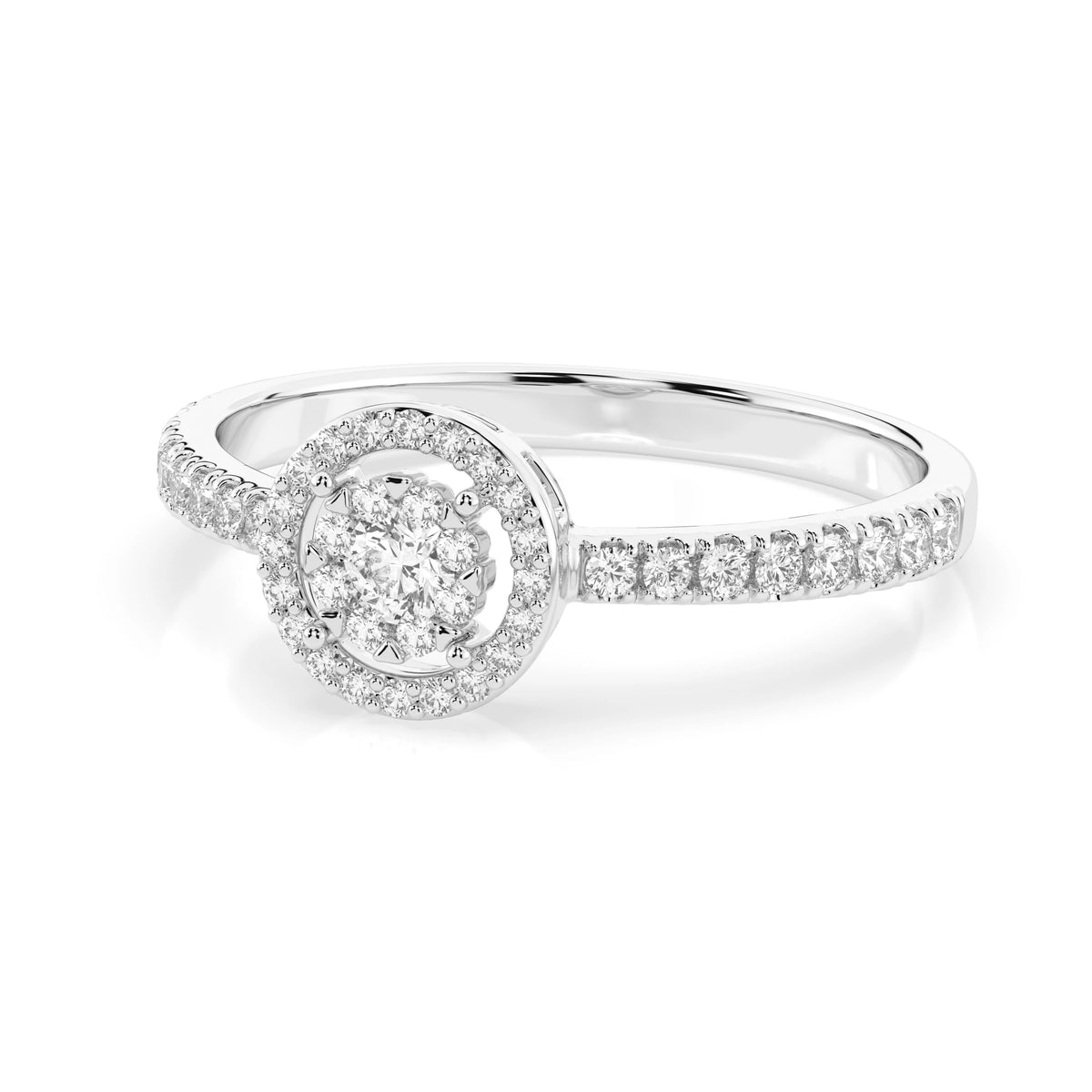 Inel din Aur cu Diamante, Forma Rotund Briliant, 0,31 CT