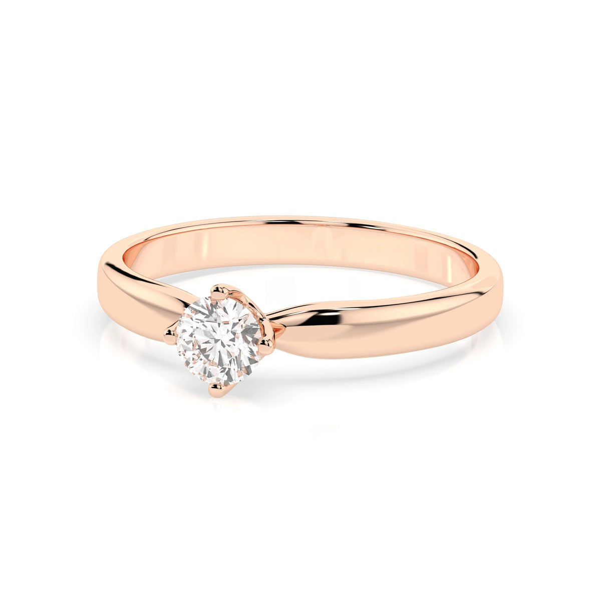Inel de Logodnă Solitaire din Aur, Diamant Rotund Briliant 0,30 CT