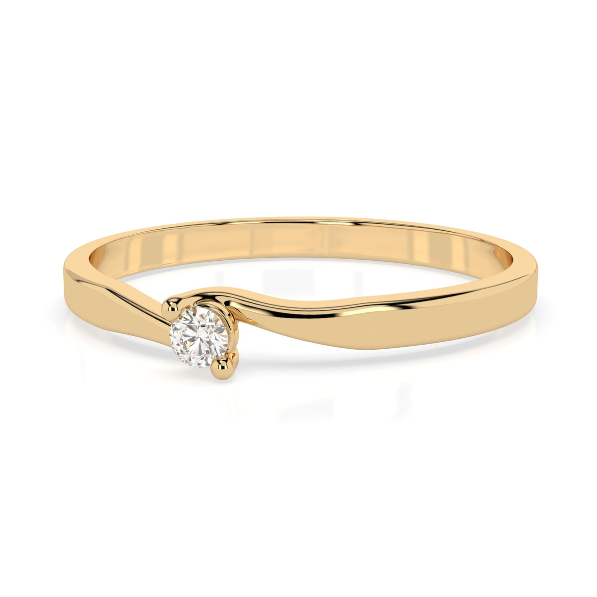 Inel de Logodnă Solitaire din Aur, Diamant Rotund Briliant 0,04 CT