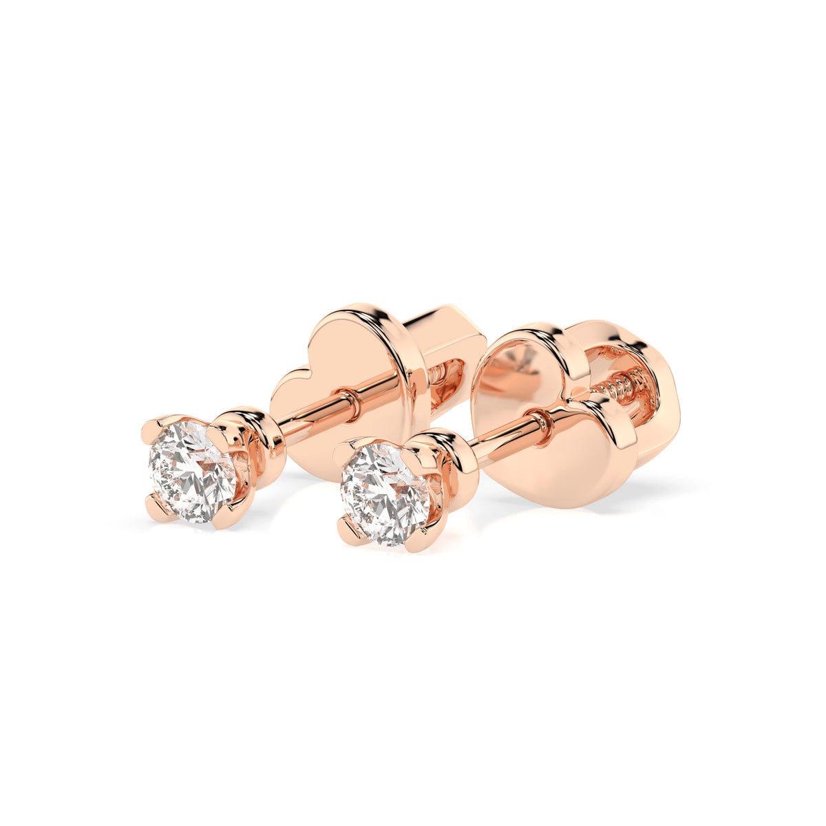 Cercei din Aur cu Diamante, Forma Rotund Briliant, 0,30 CT