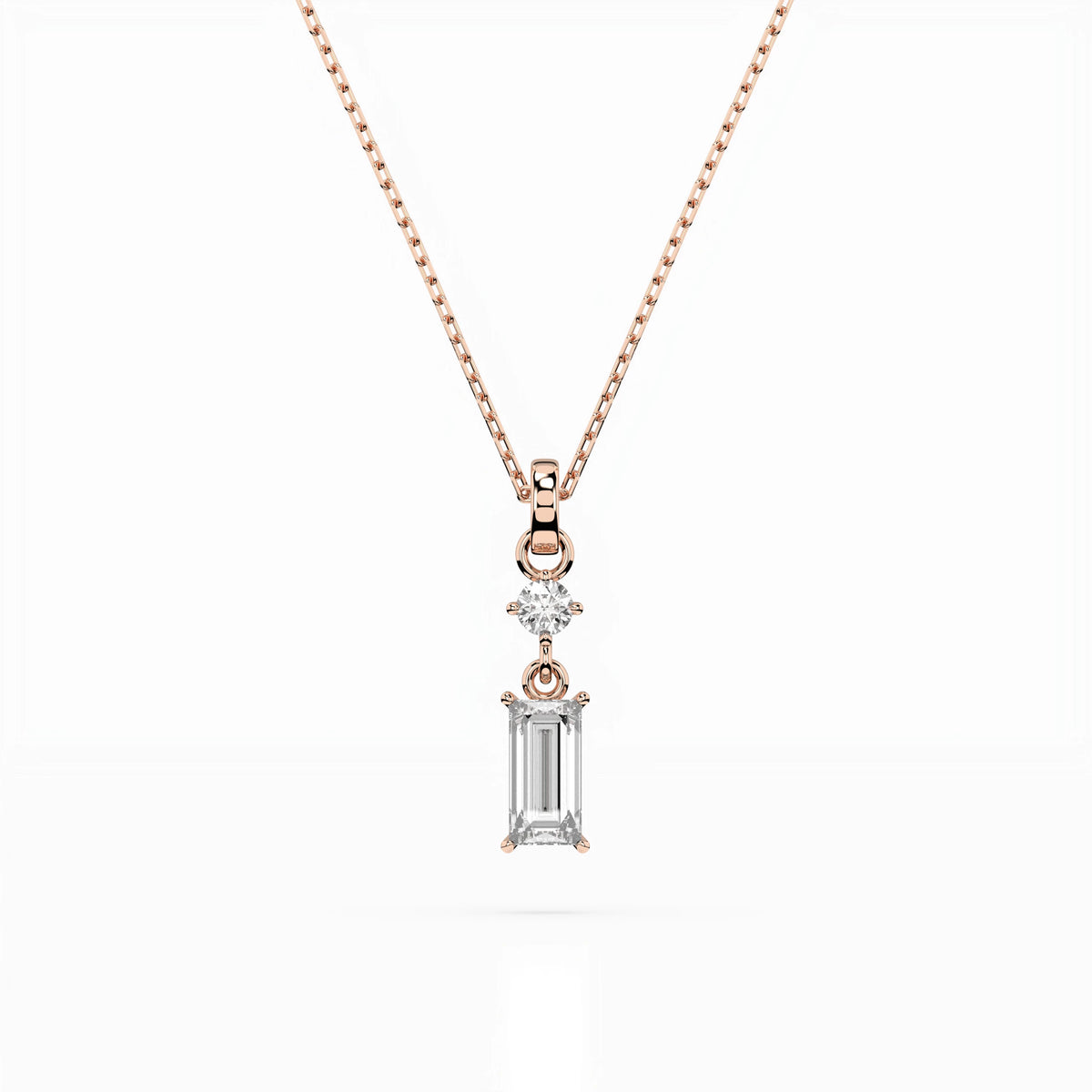 Colier din Aur cu Diamante, Forma Baguette, 0,34 CT