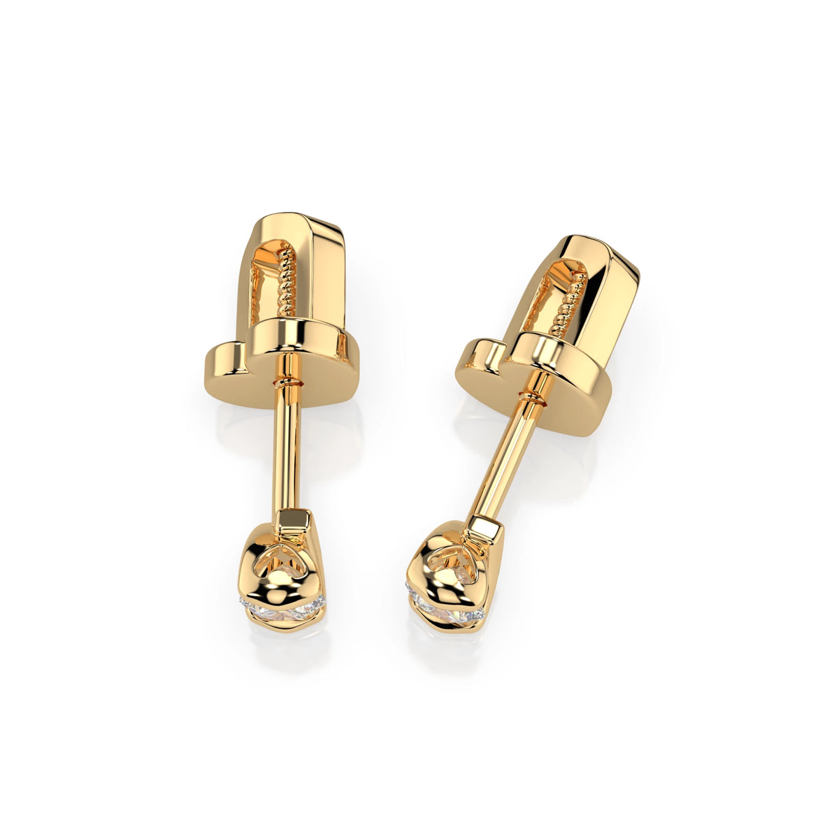 Cercei din Aur cu Diamante, Forma Rotund Briliant, 0,20 CT