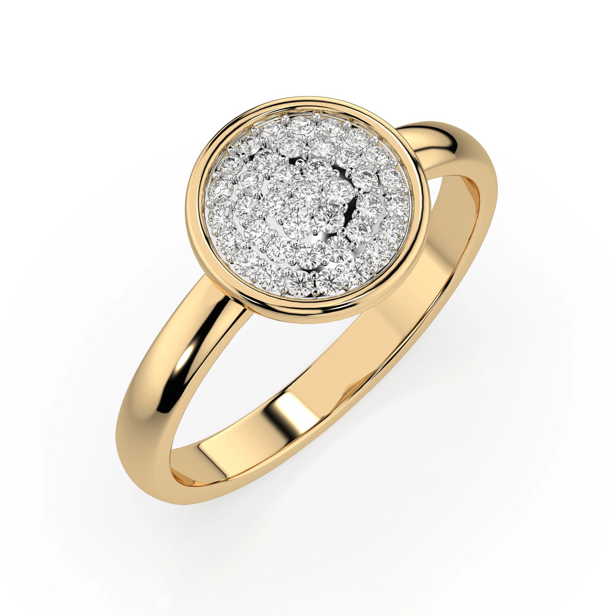 Inel din Aur cu Diamante, Forma Rotund Briliant, 0,23 CT