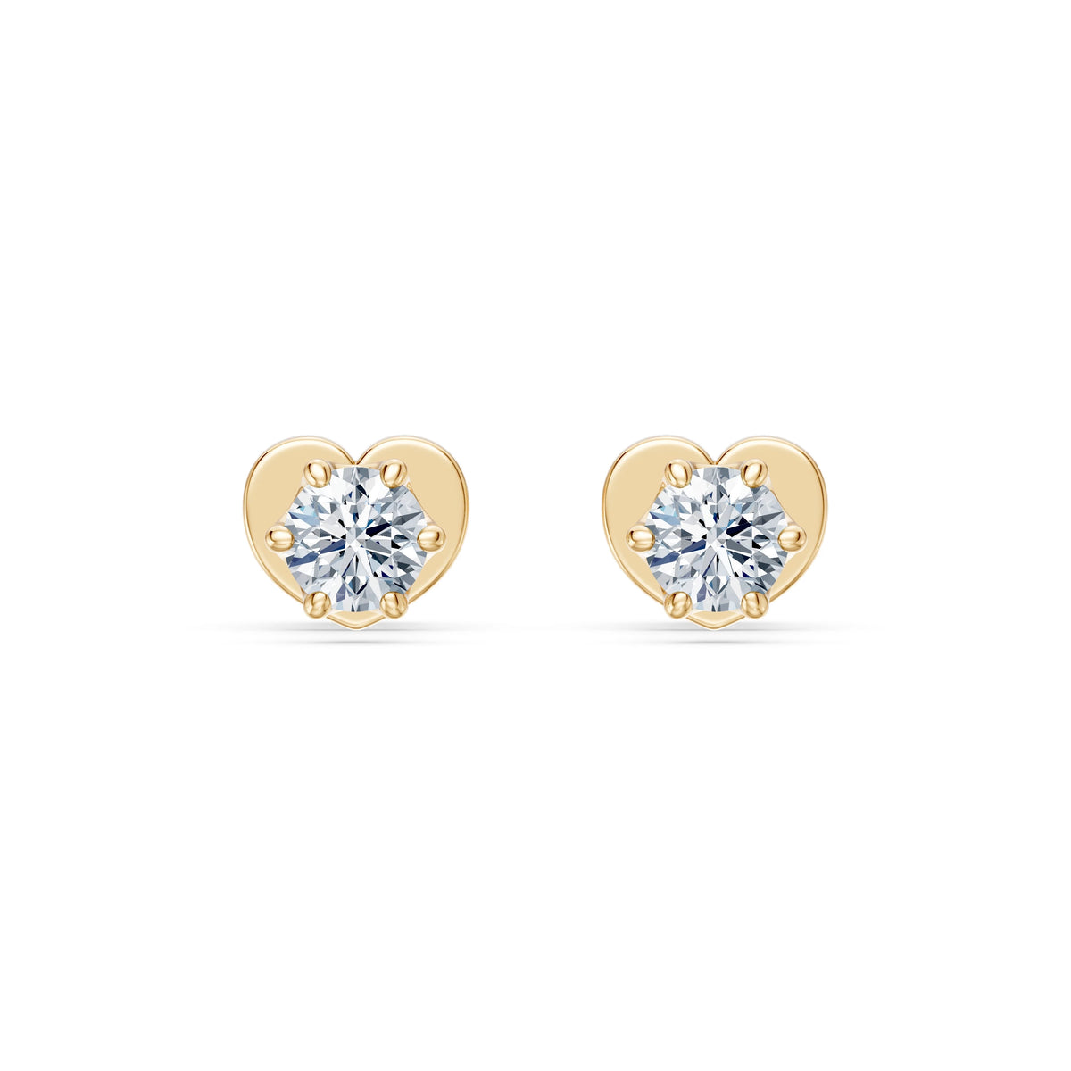Cercei din Aur cu Diamante, Forma Rotund Briliant, 0,20 CT