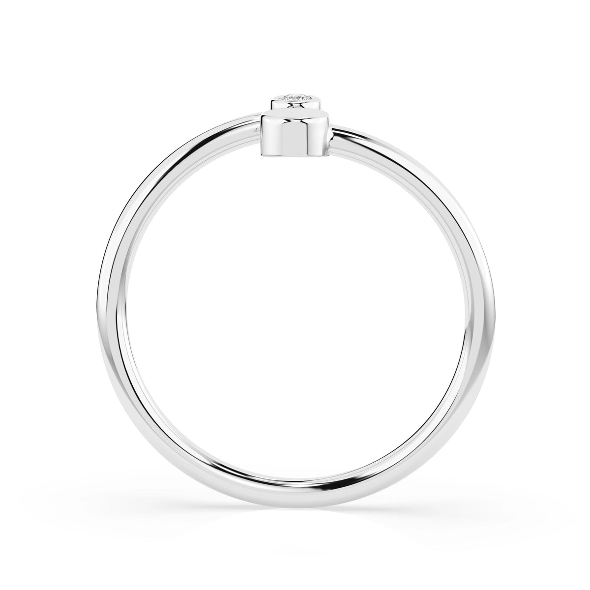 Inel din Aur cu Diamant, Forma Rotund Briliant, 0,02 CT