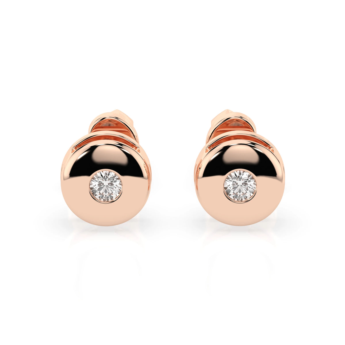 Cercei din Aur cu Diamante Rotunde Briliant 0.08 CT