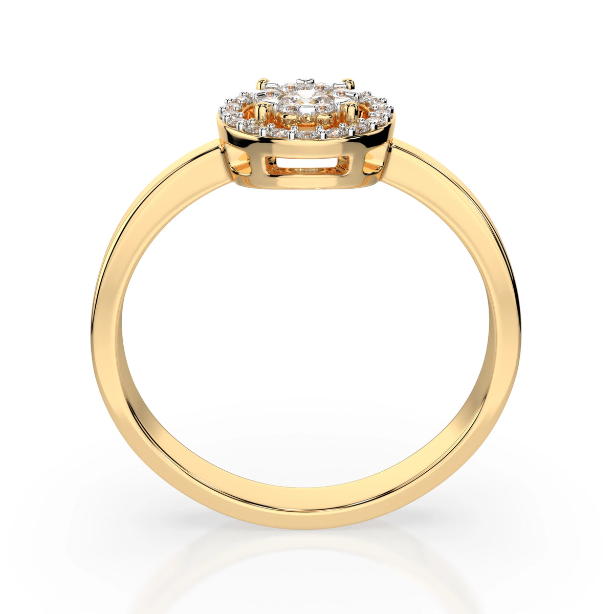 Inel din Aur cu Diamante, Forma Rotund Briliant, 0,24 CT