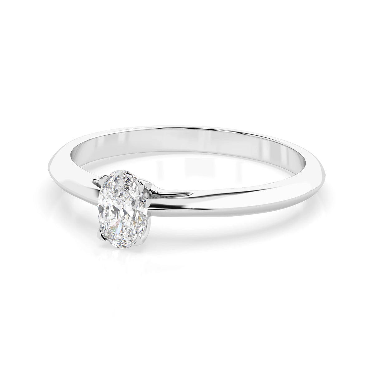Inel de Logodnă Solitaire din Aur, Diamant Oval 0,30 CT
