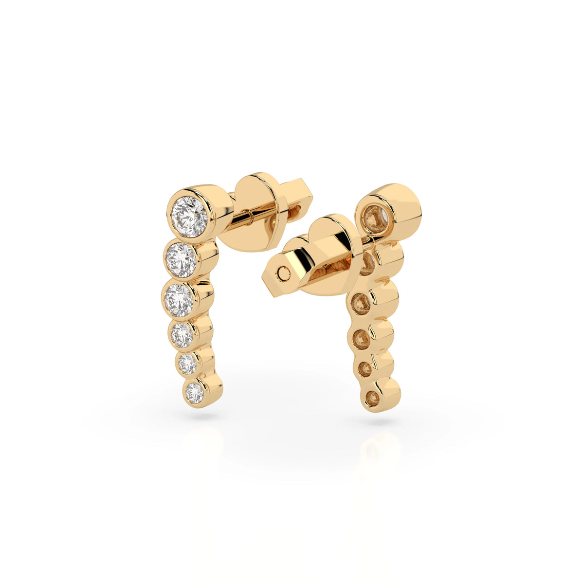 Cercei din Aur cu Diamante, Forma Rotund Briliant, 0,32 CT