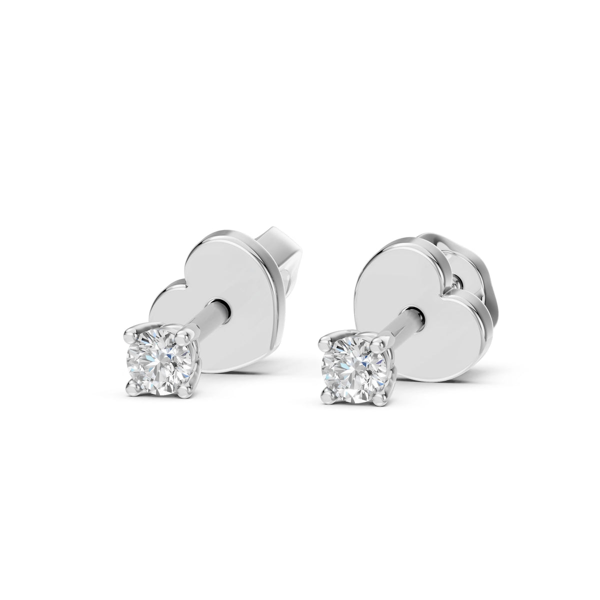 Cercei din Aur cu Diamante, Forma Rotund Briliant, 0,20 CT