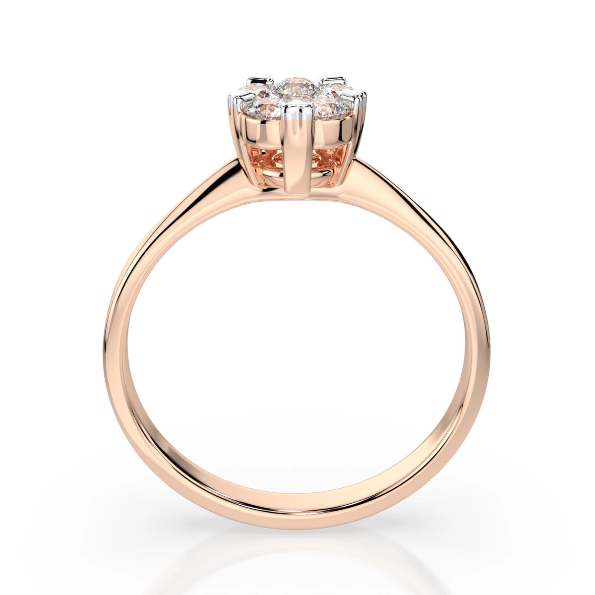 Inel din Aur cu Diamante, Forma Rotund Briliant, 0,37 CT