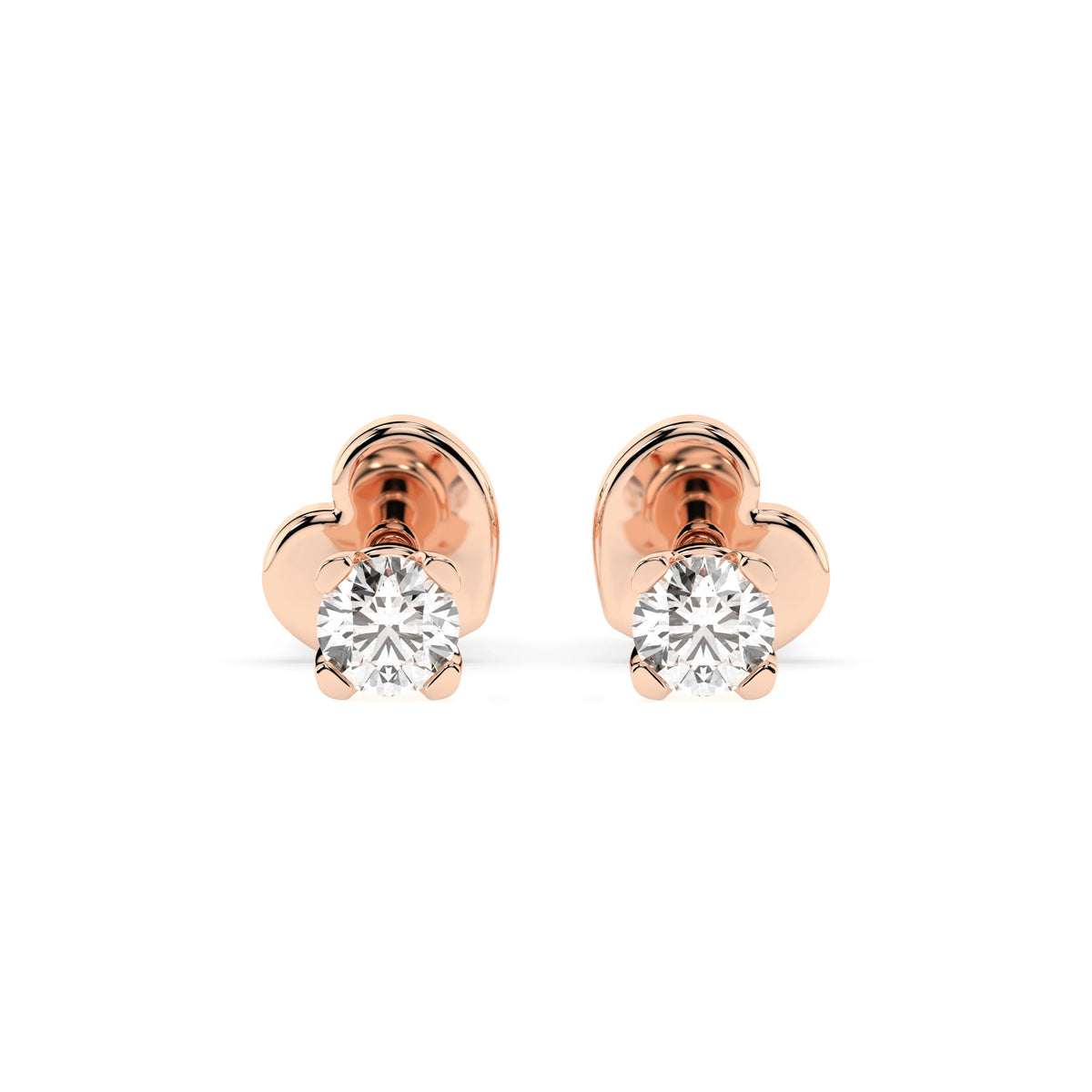 Cercei din Aur cu Diamante, Forma Rotund Briliant, 0,30 CT