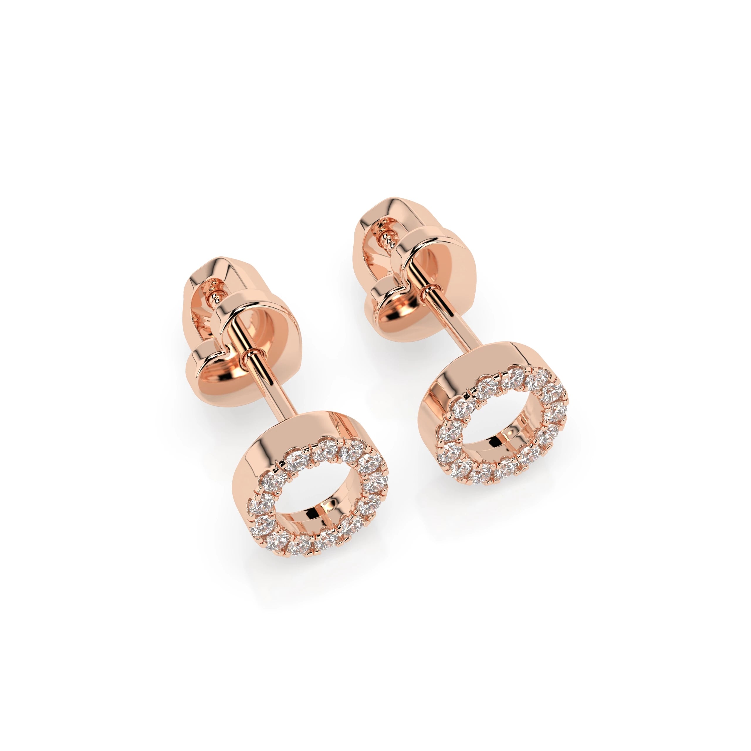 Cercei din Aur cu Diamante Rotunde Briliant 0.16 CT