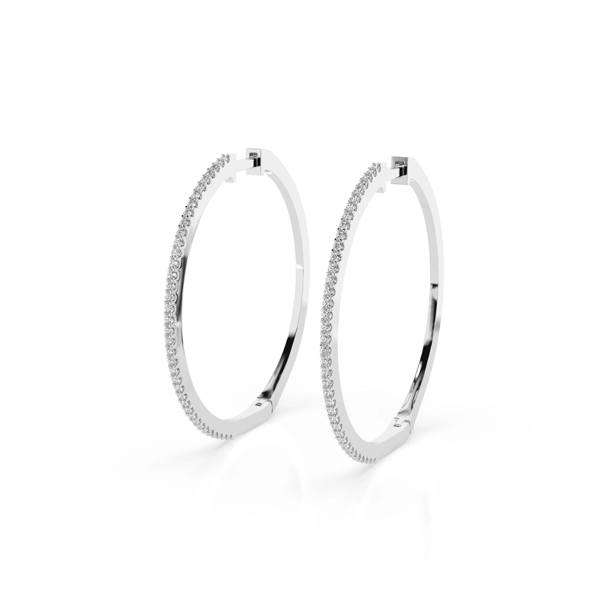 Cercei din Aur cu Diamante, Forma Rotund Briliant, 0,38 CT
