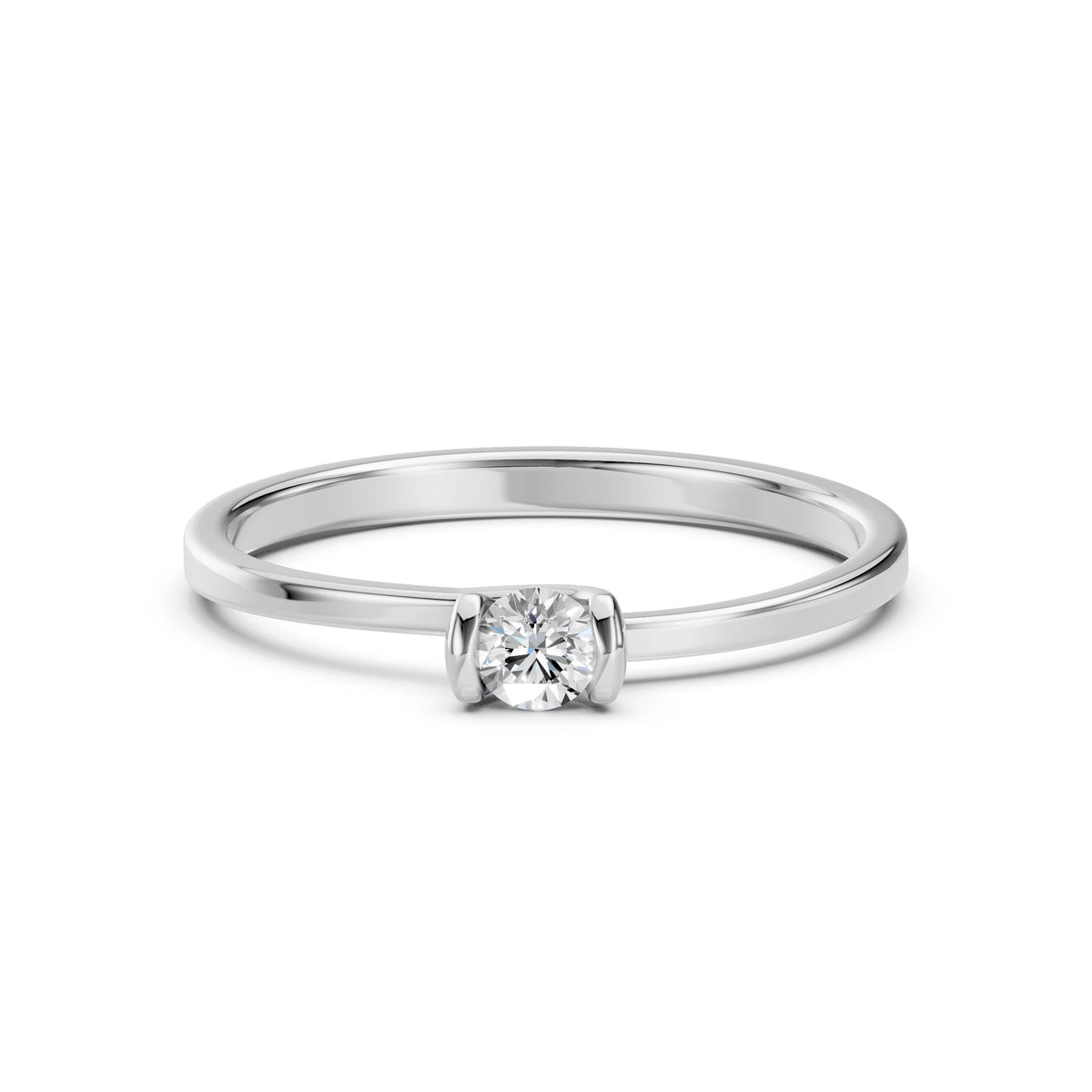 Inel de Logodnă Solitaire din Aur, Diamant Rotund Briliant 0,20 CT