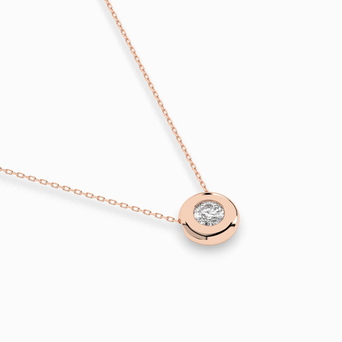 Colier din Aur cu Diamant, Forma Rotund Briliant, 0,25 CT