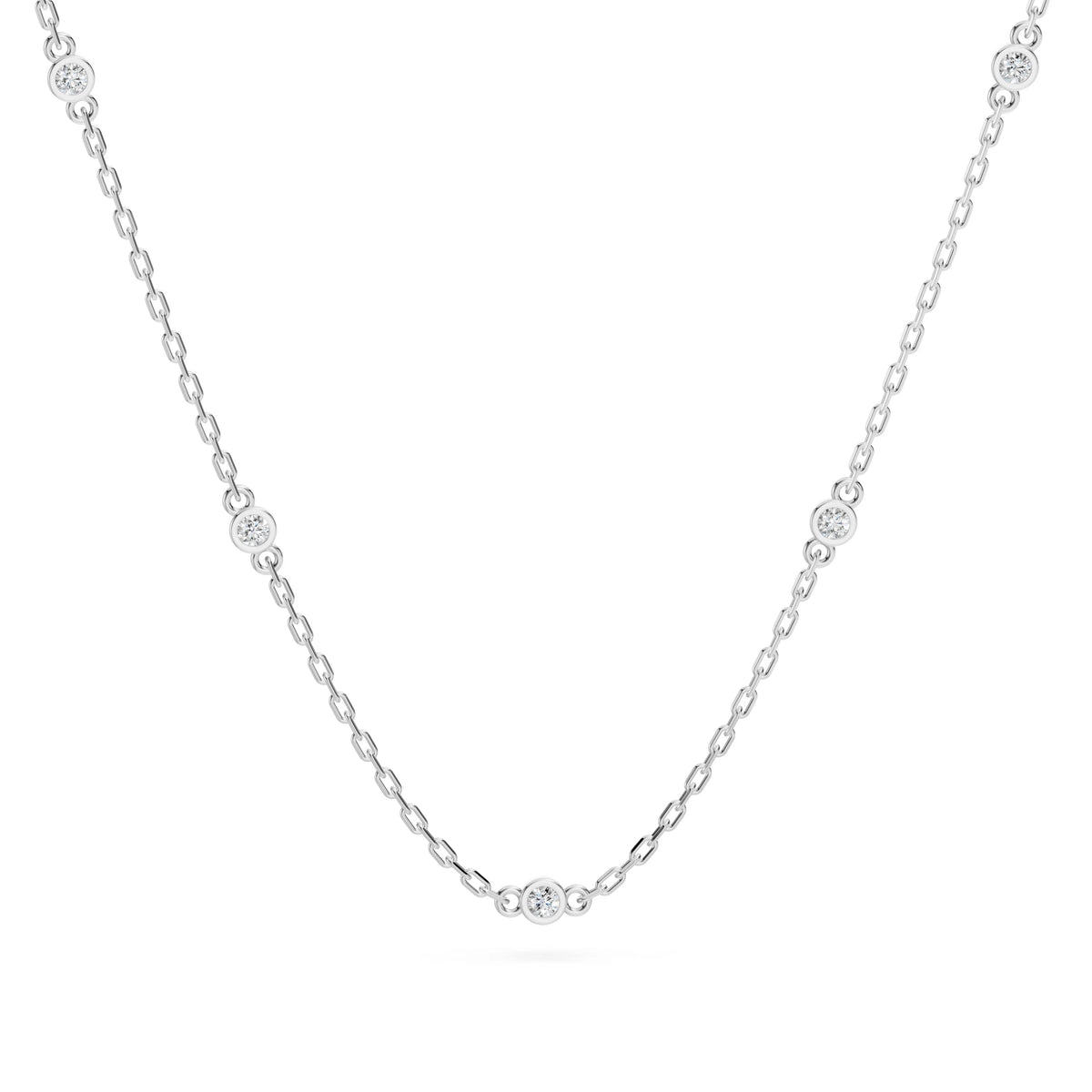 Colier din Aur cu Diamante, Forma Rotund Briliant, 0,07 CT