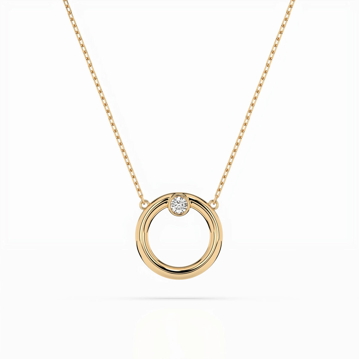 Colier din Aur cu Diamant, Forma Rotund Briliant, 0,03 CT