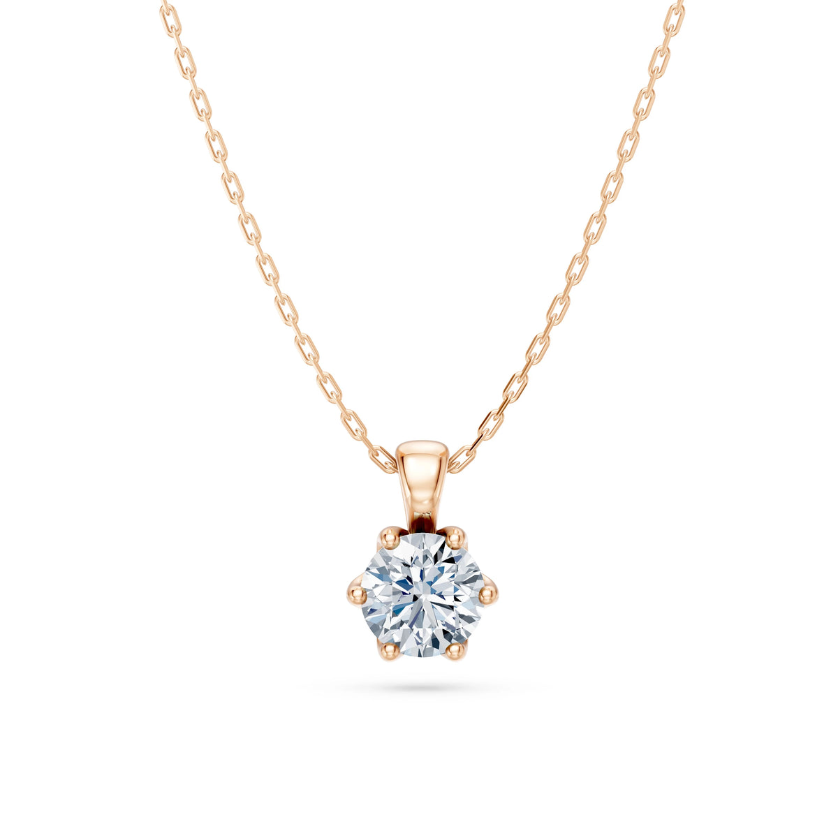 Colier din Aur cu Diamant, Forma Rotund Briliant, 0,50 CT