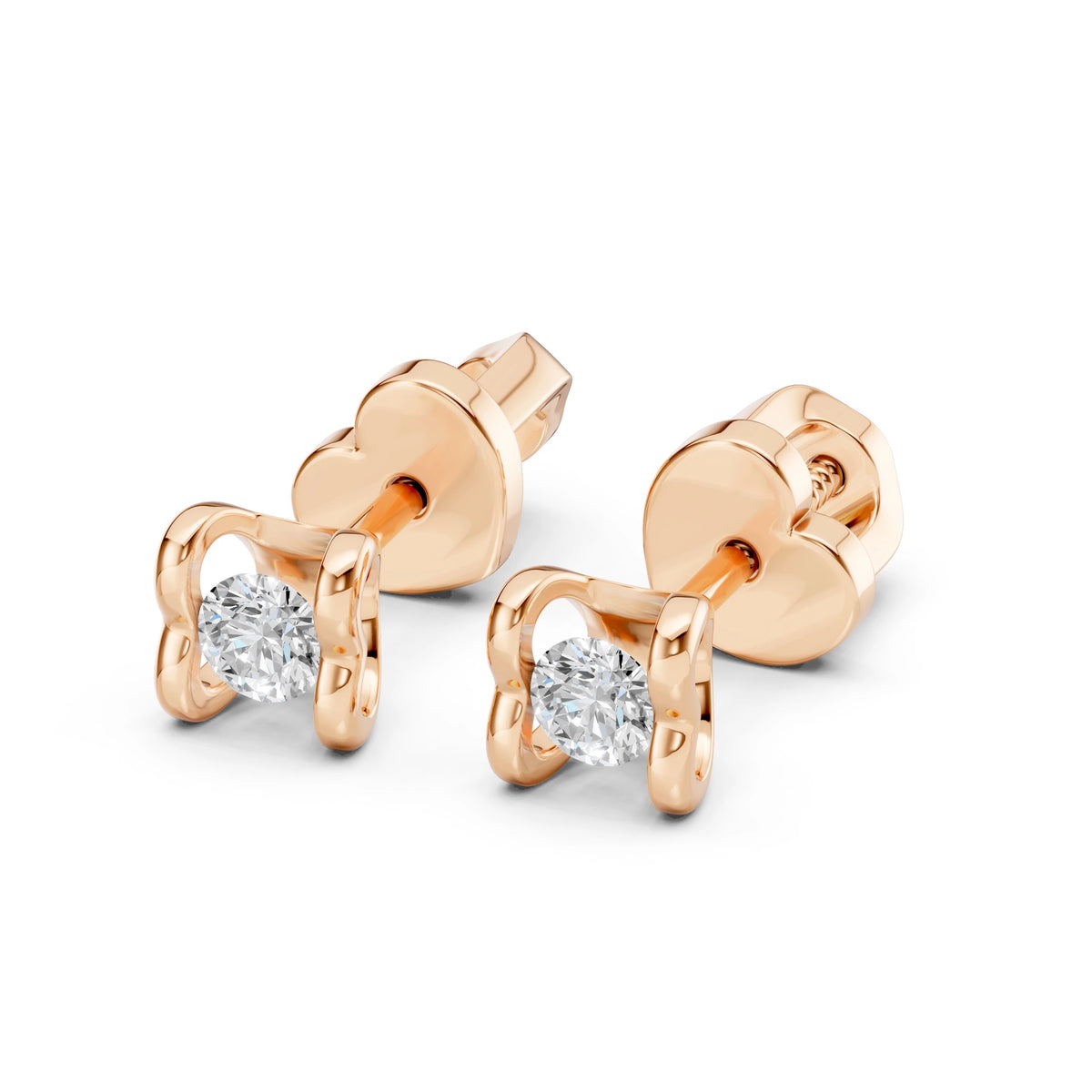 Cercei din Aur cu Diamante Rotunde Briliant 0.20 CT