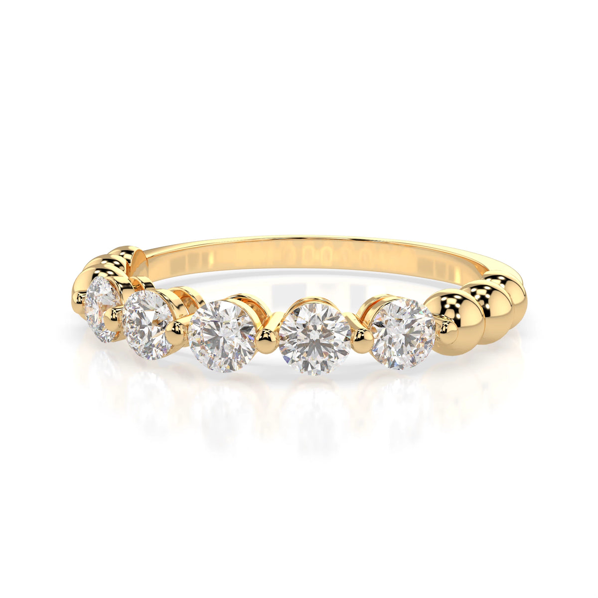 Inel din Aur cu Diamante, Forma Rotund Briliant, 0,50 CT