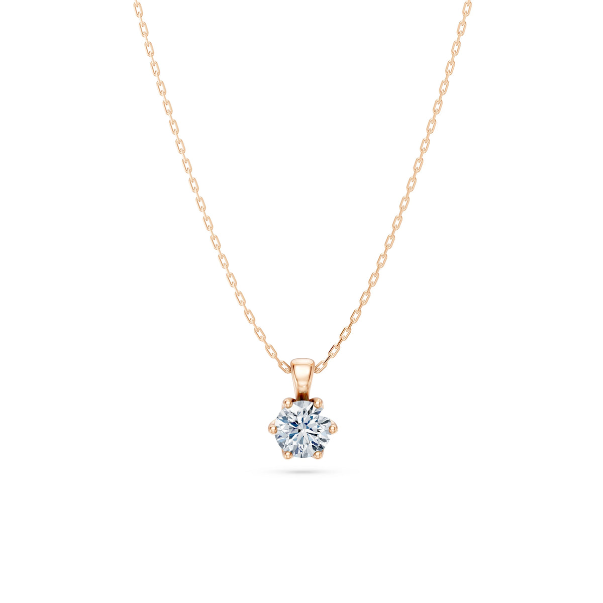 Colier din Aur cu Diamant, Forma Rotund Briliant, 0,50 CT