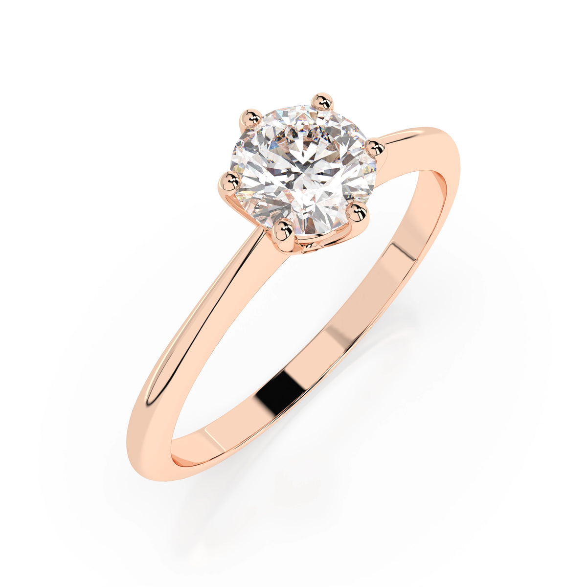 Inel de Logodnă Solitaire din Aur, Diamant Rotund Briliant 0,50 CT