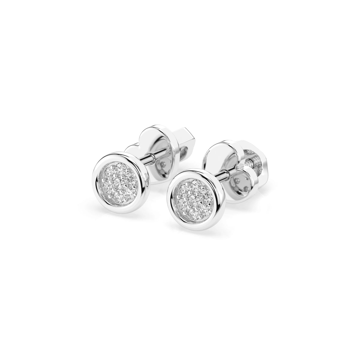 Cercei din Aur cu Diamante Rotunde Briliant 0.08 CT